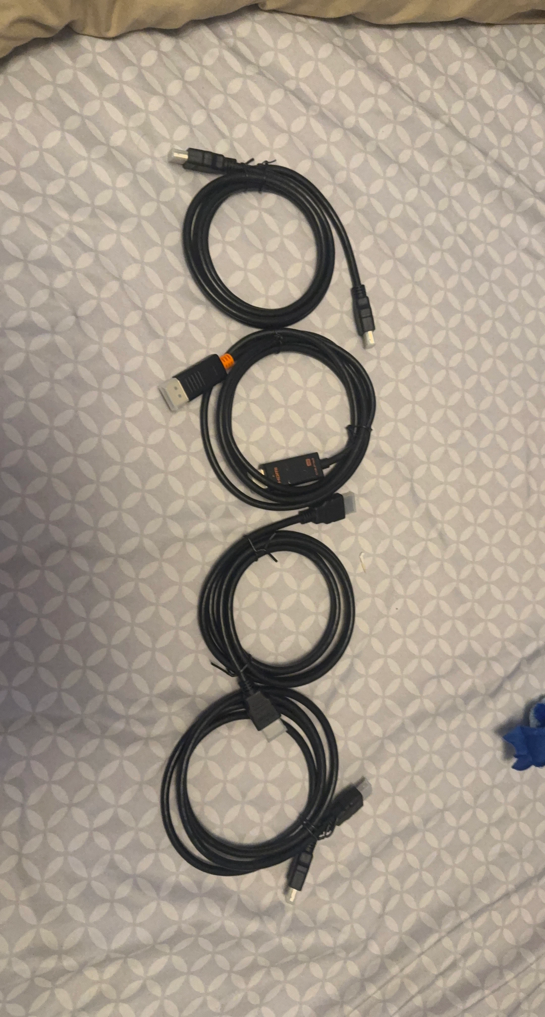 Assorted HDMI and Display Cables