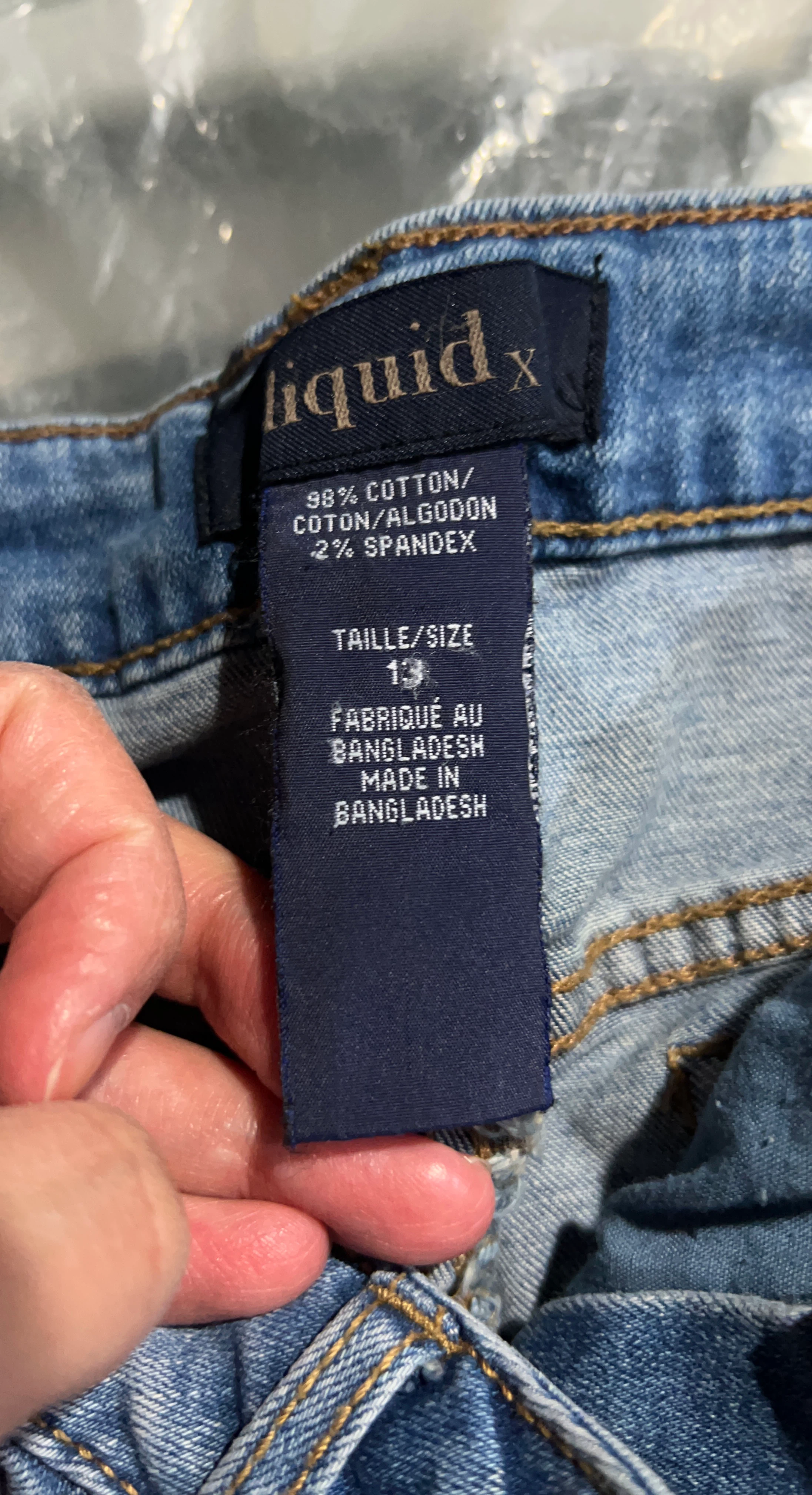 Liquid x Distressed Denim Shorts Size 13 - photo 3