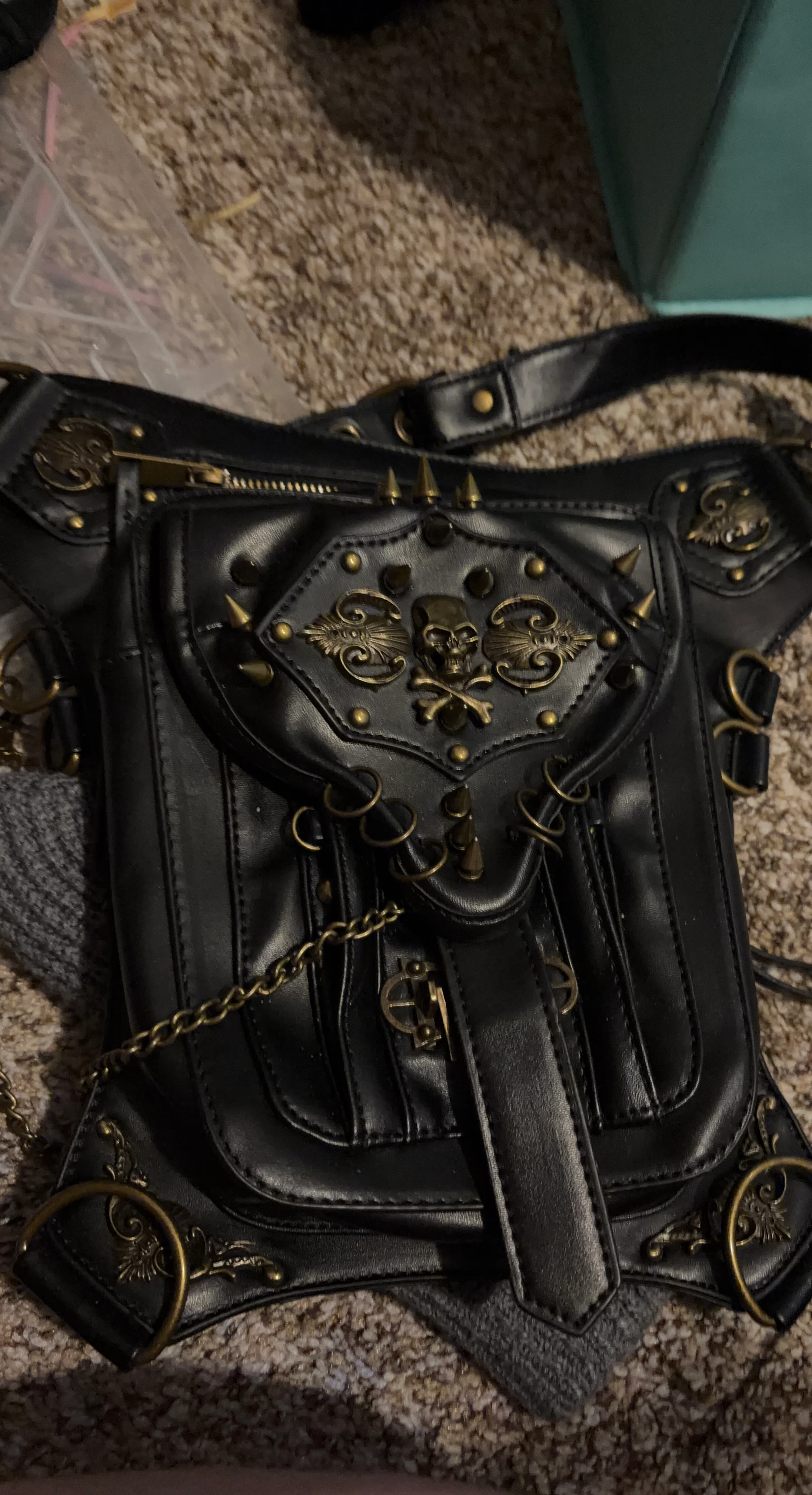 Steampunk Skull Leg Bag