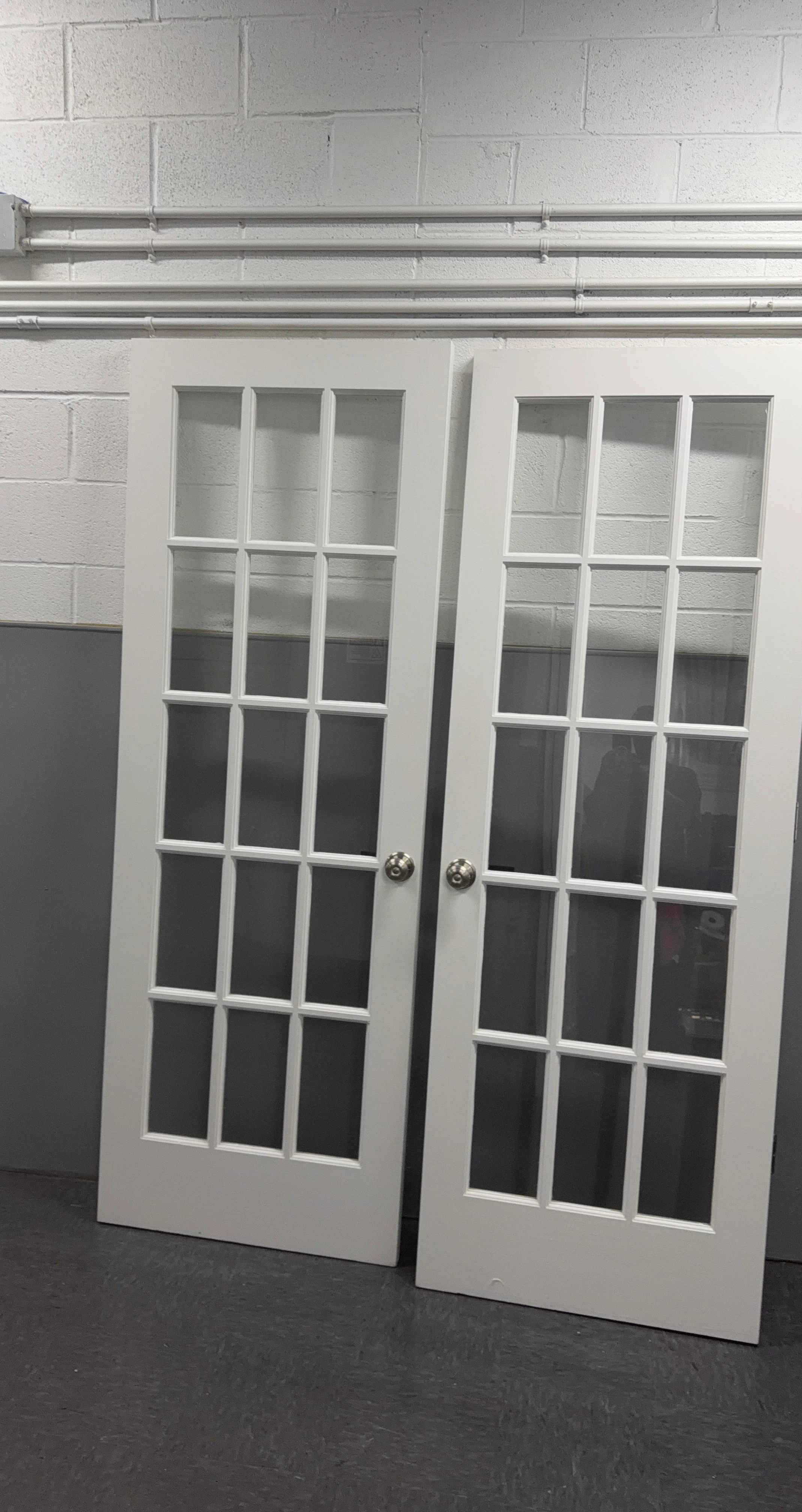 Set of two white French doors
