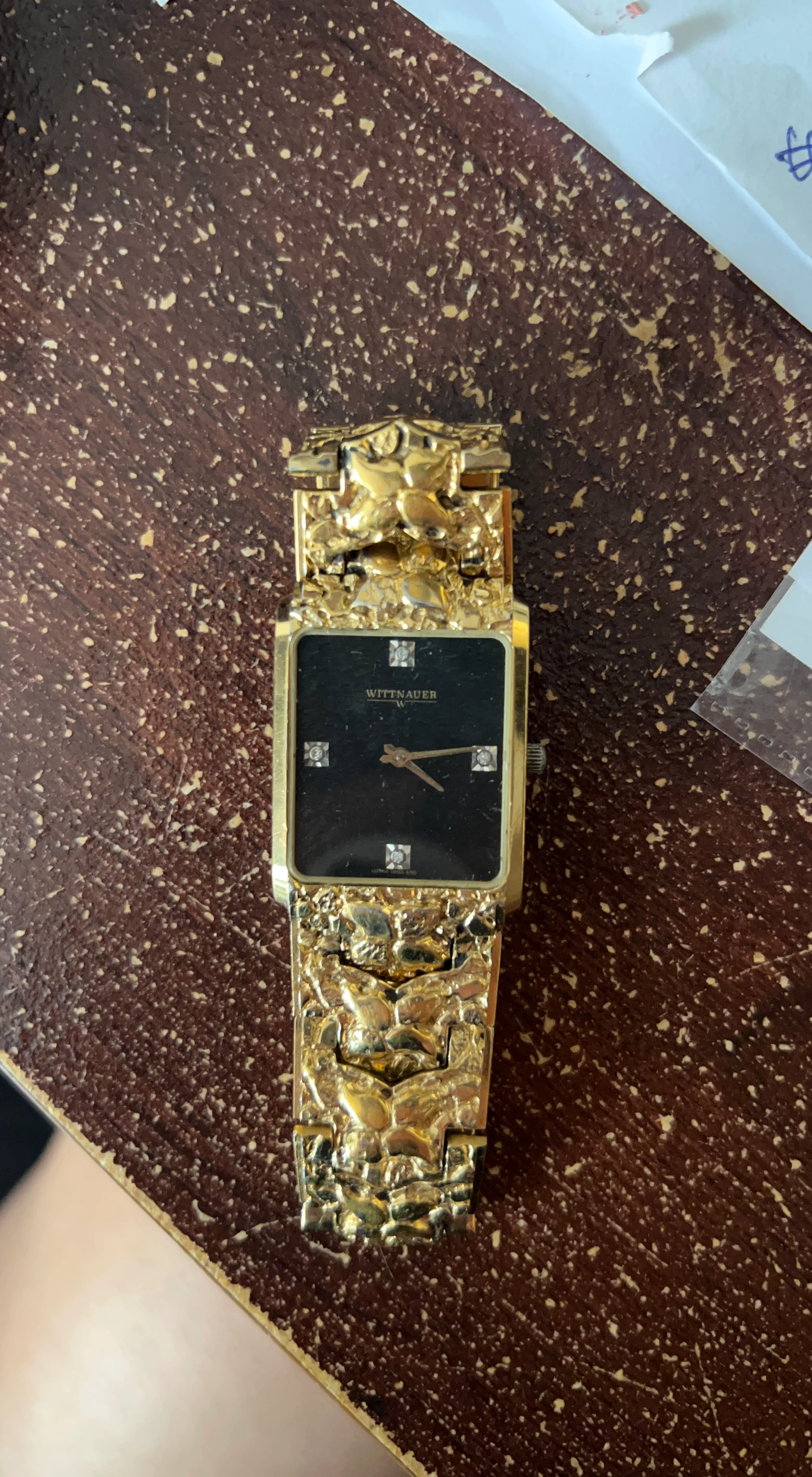 Vintage Wittnauer Gold Tone Nugget Watch