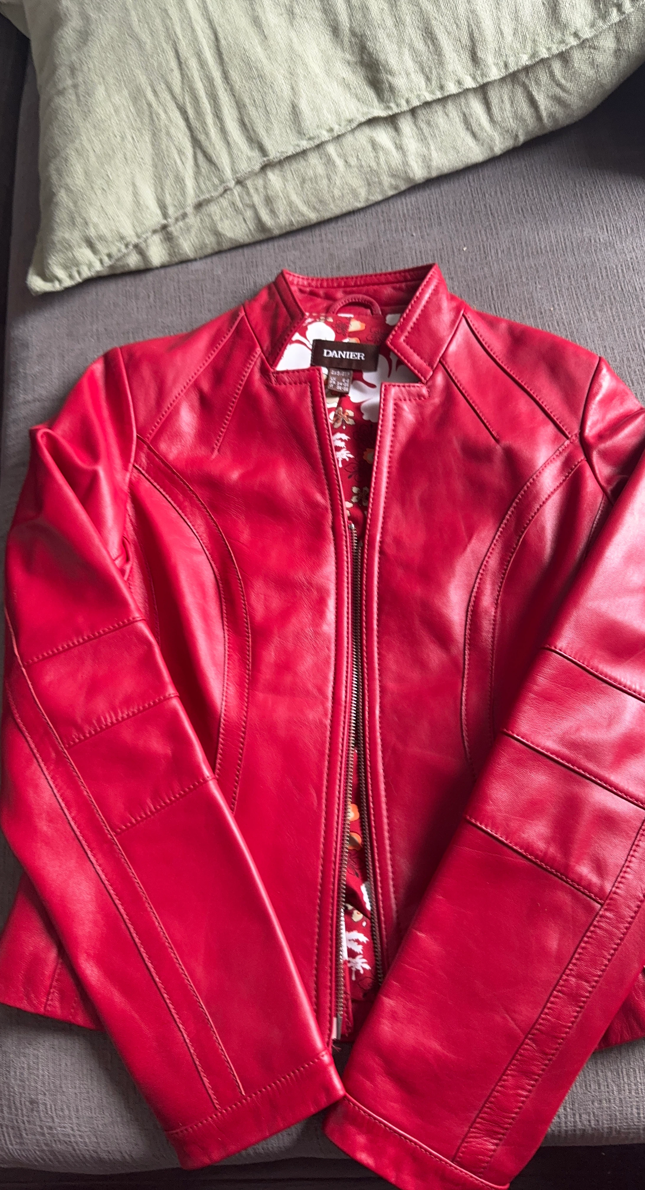 Danier Red Leather Jacket