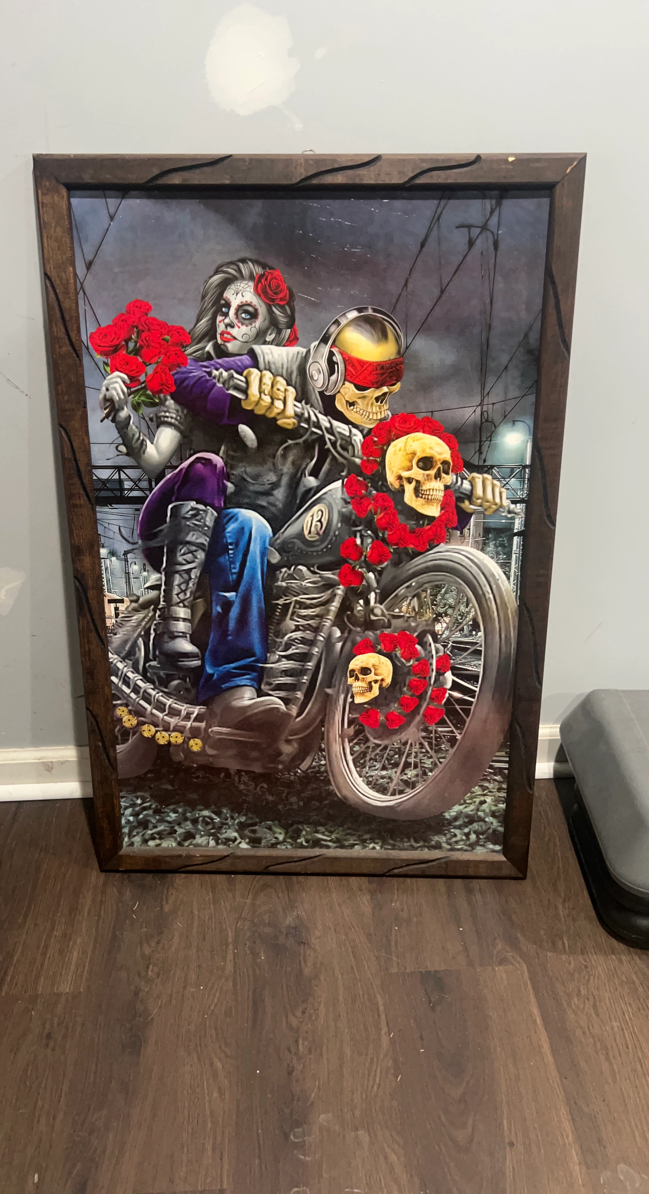 Day of the Dead Motorcycle Wall Art