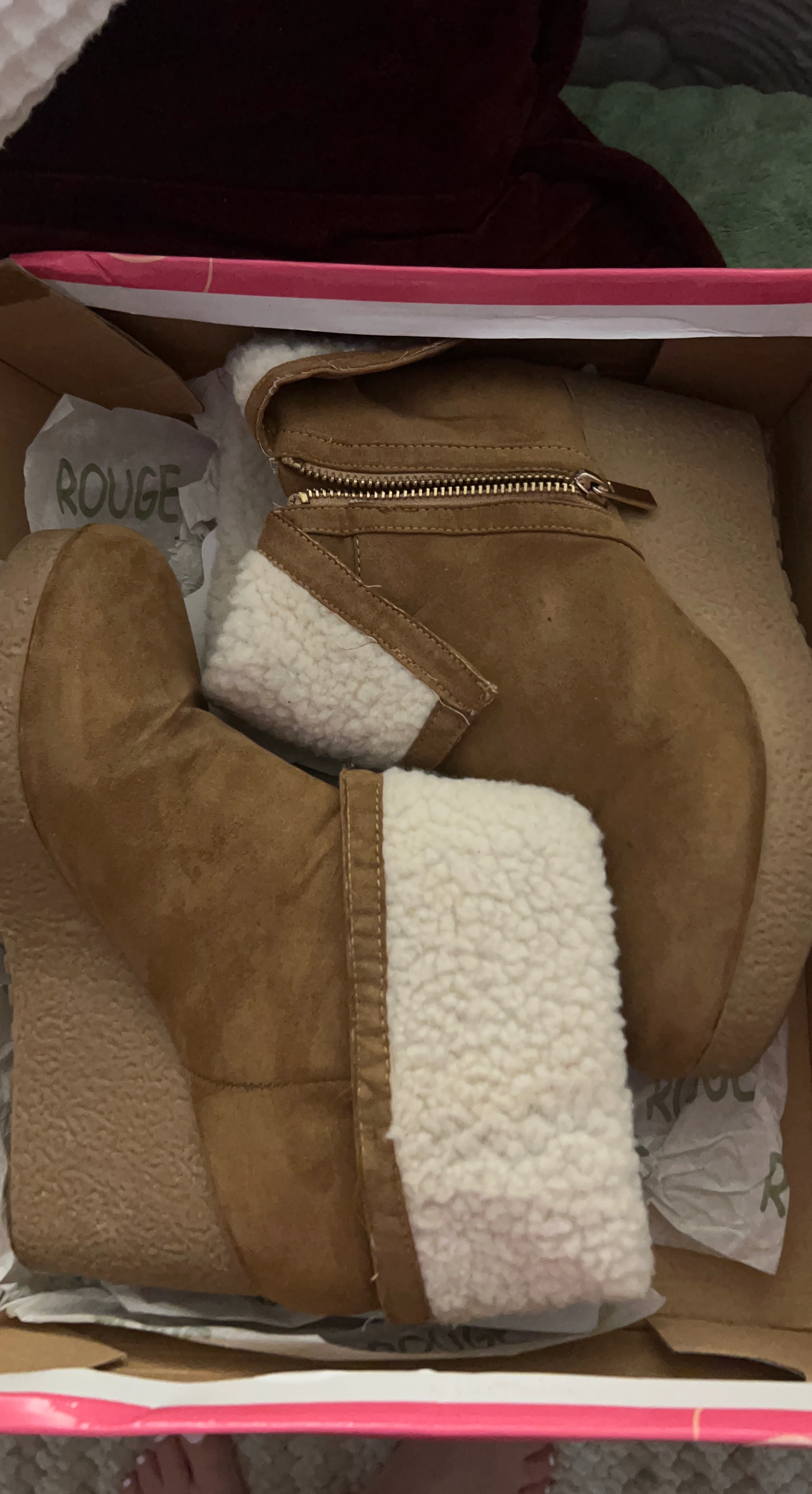Rouge Tan Wedge Boots