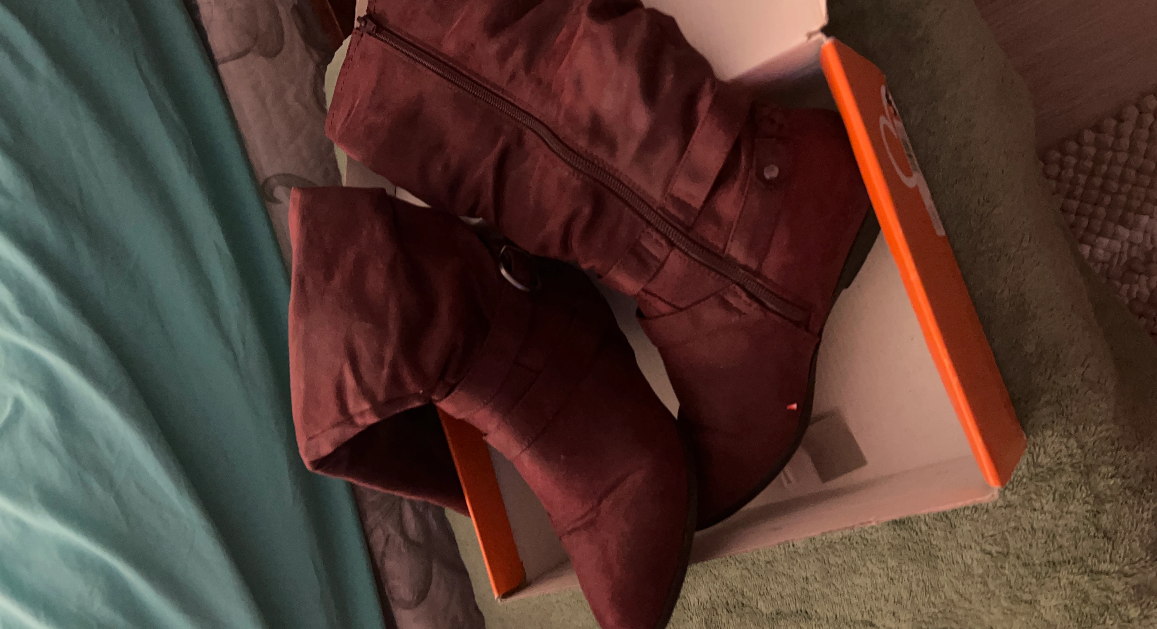 Unbranded Maroon Slouch Boots