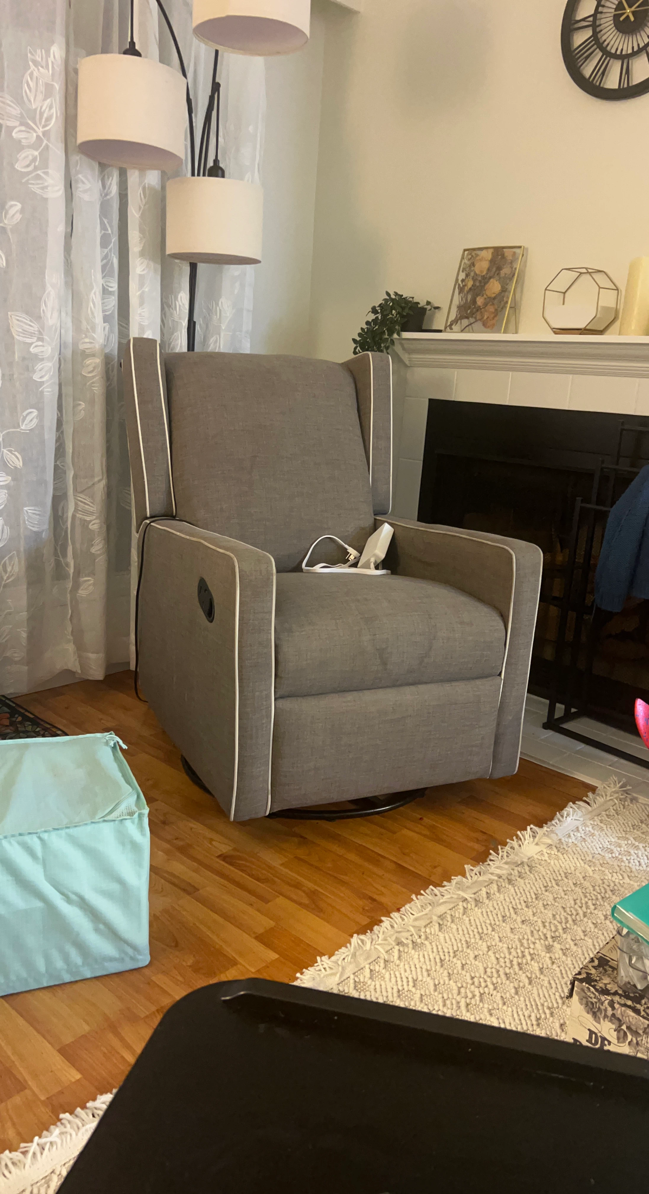 Grey Gliding Recliner Chair