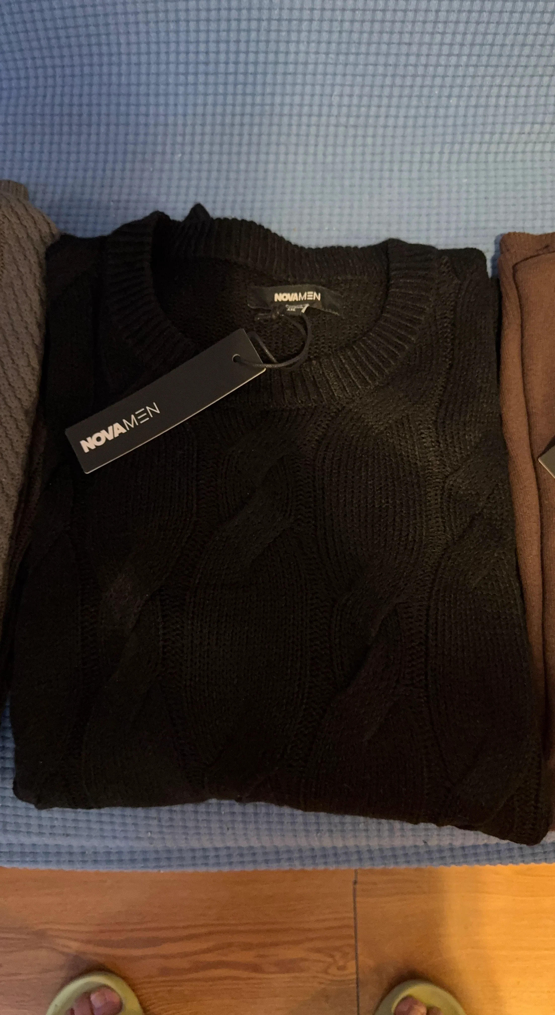 NOVAMEN Black Cable Knit Sweater