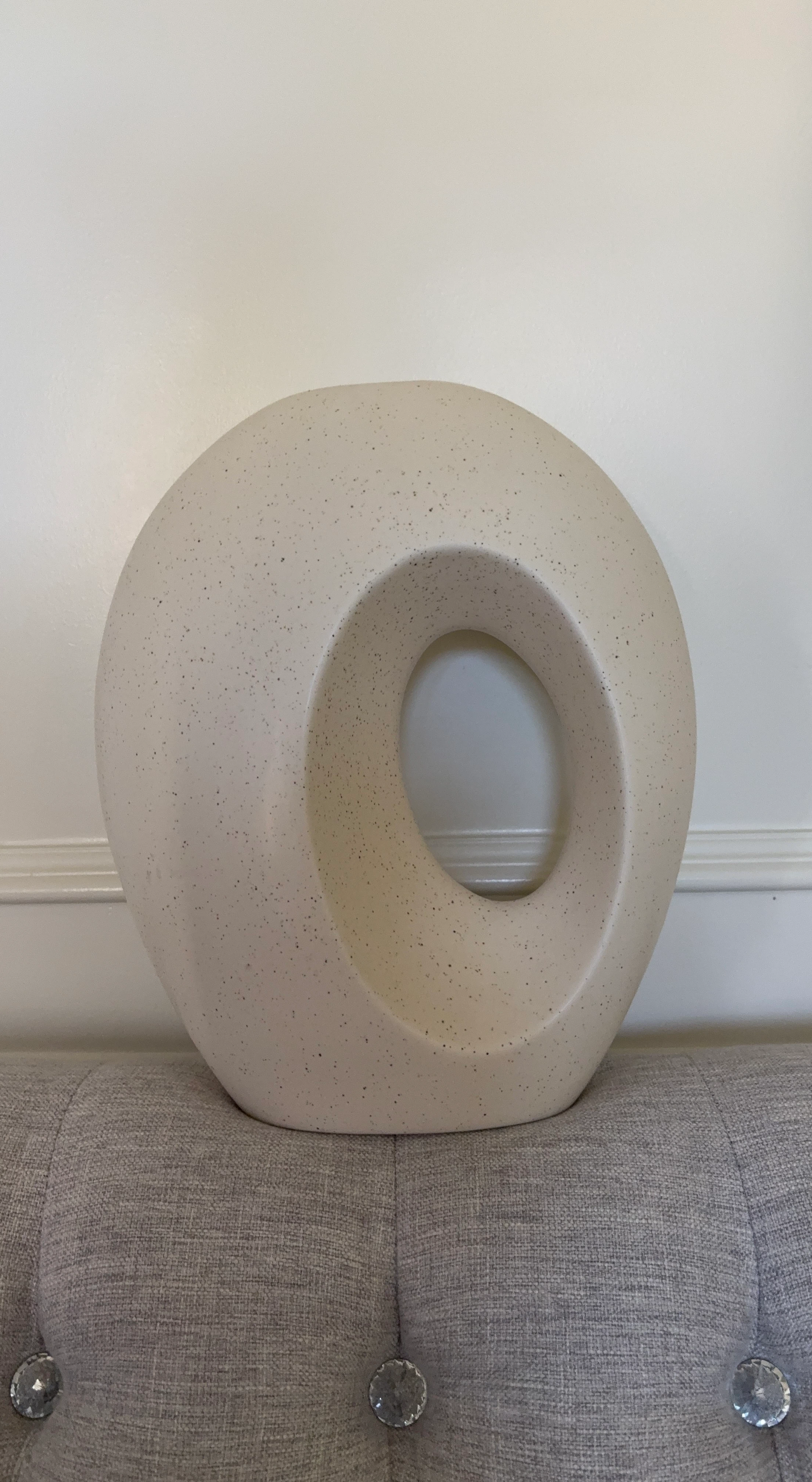 Cream Speckled Ceramic Vase