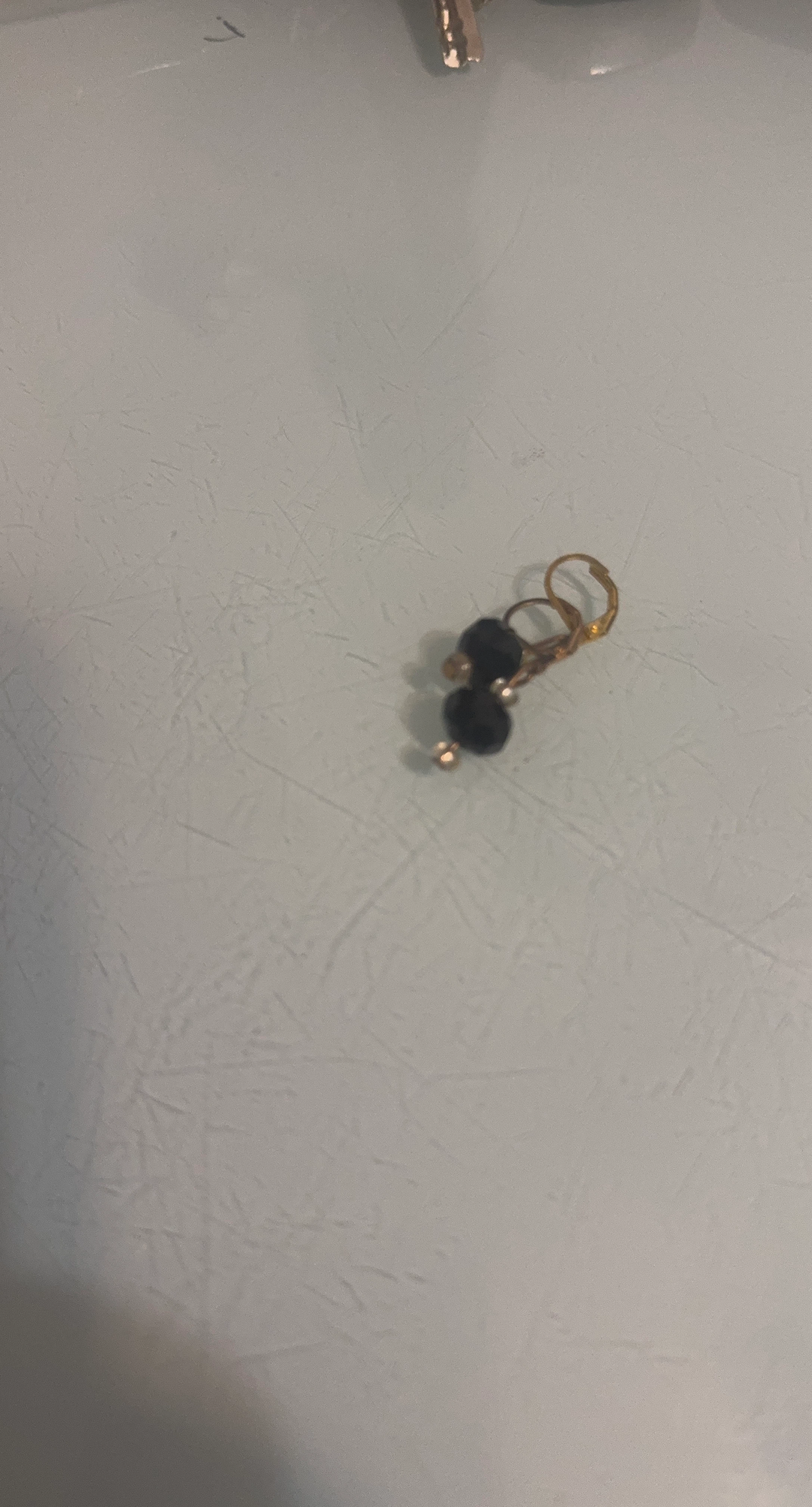 Black Bead Drop Earrings
