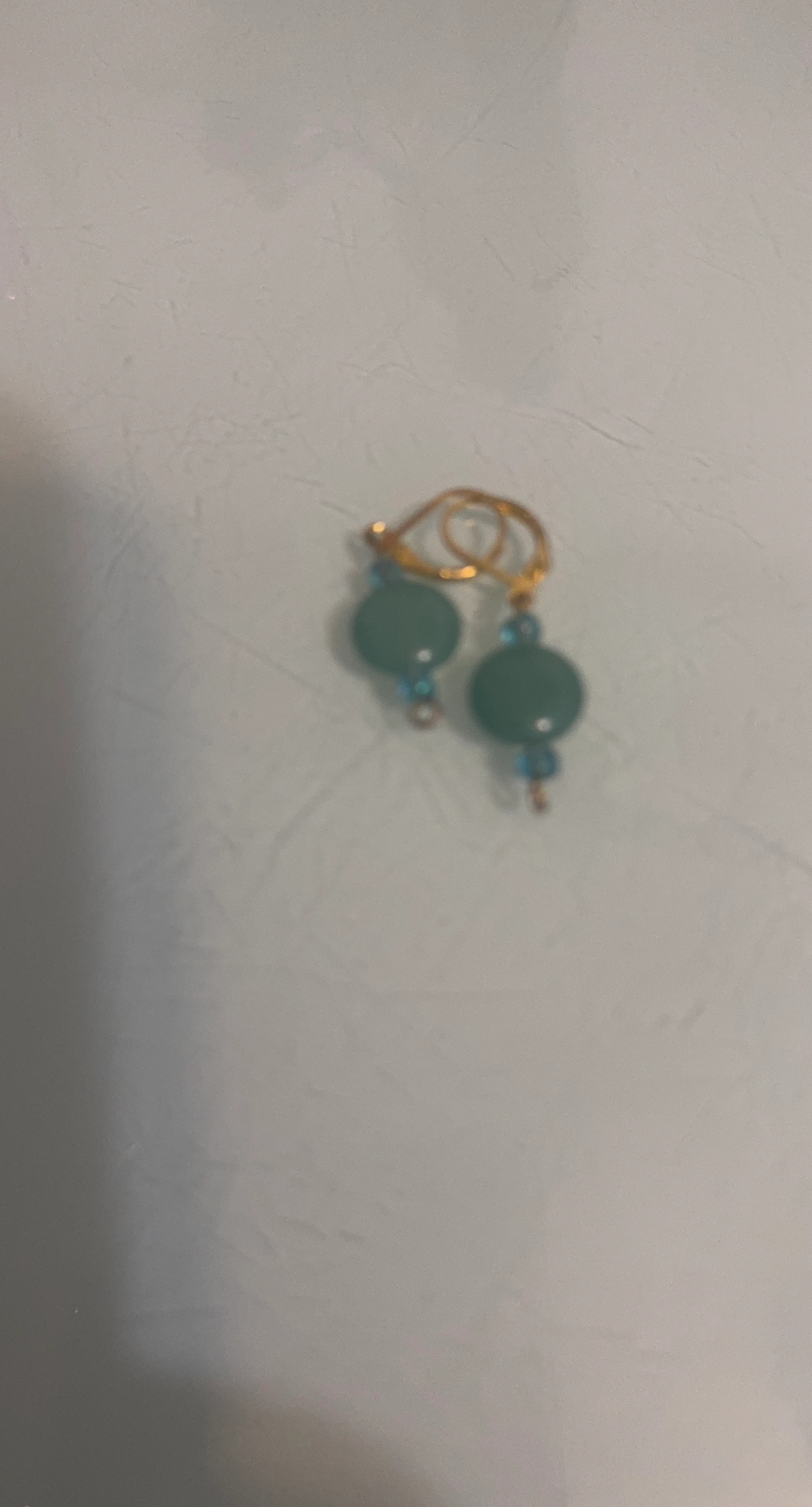 Blue Bead Dangle Earrings