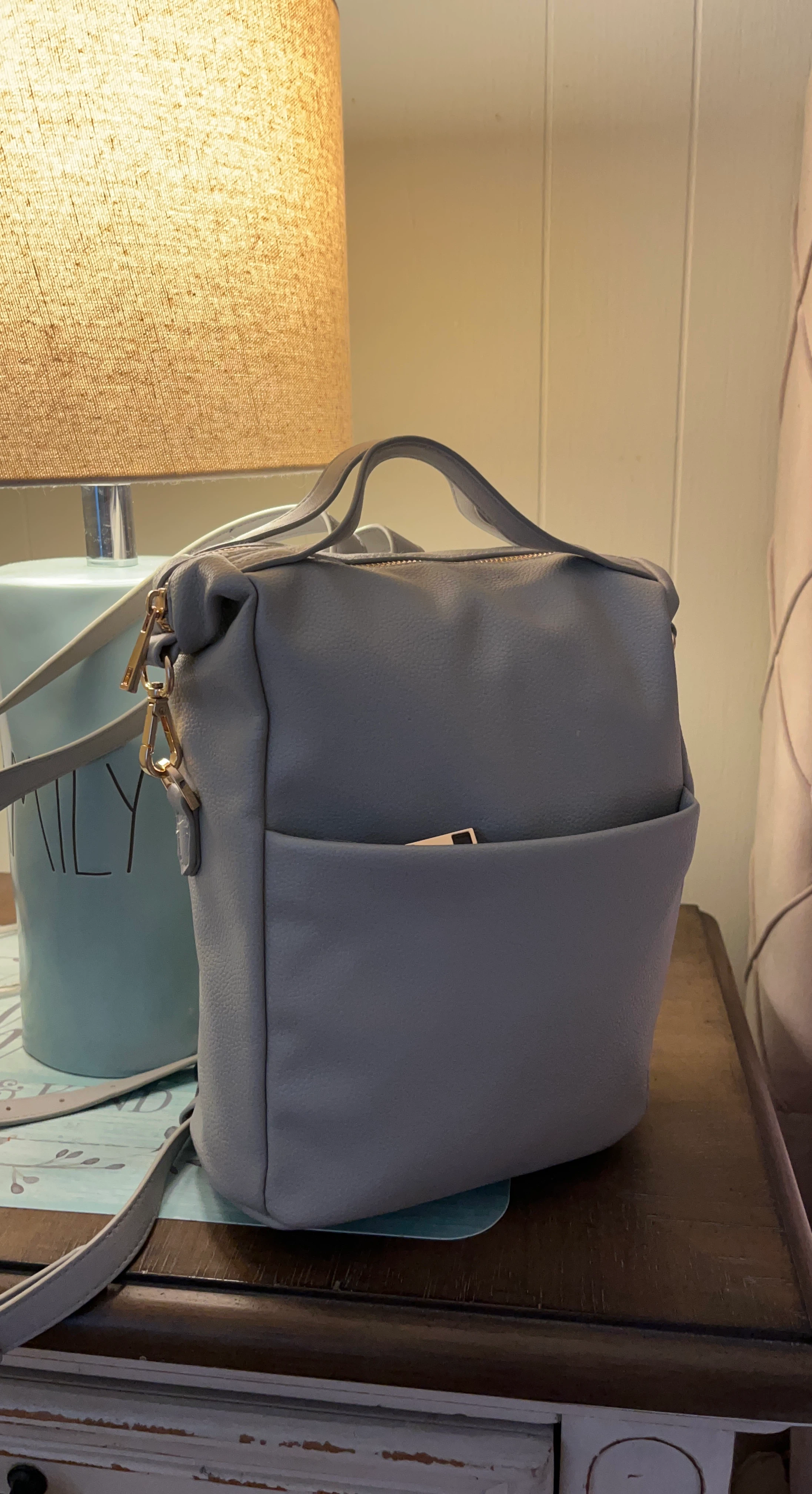 Light Blue Convertible Backpack
