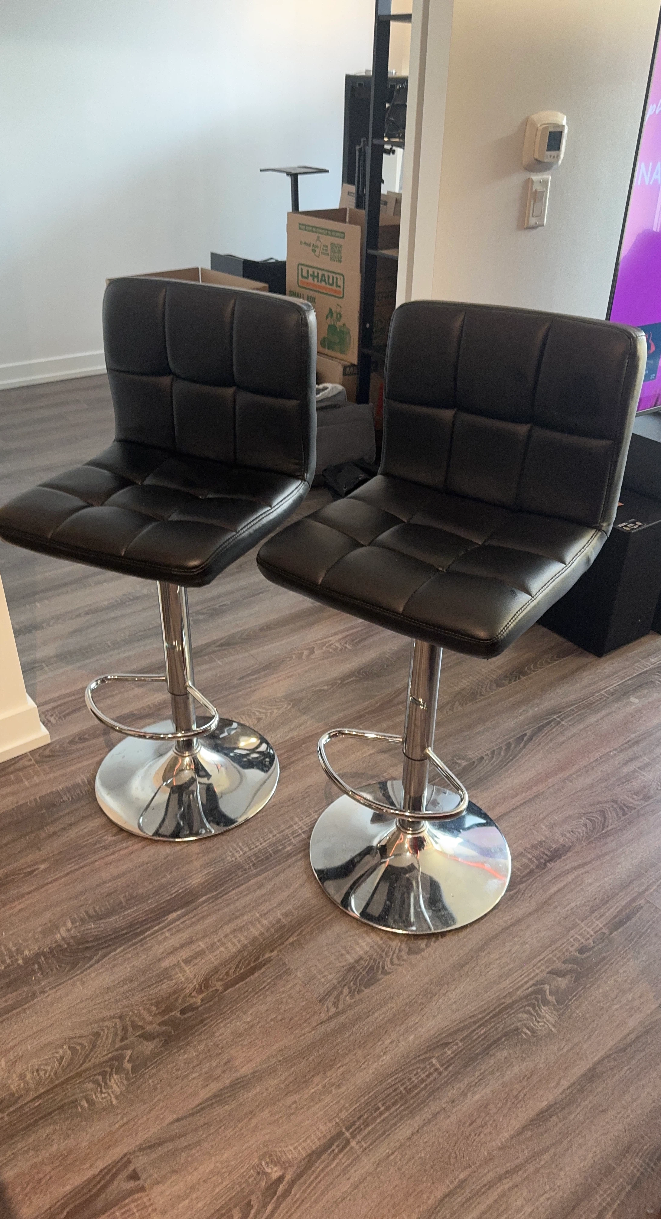Set of 2 Black Bar Stools
