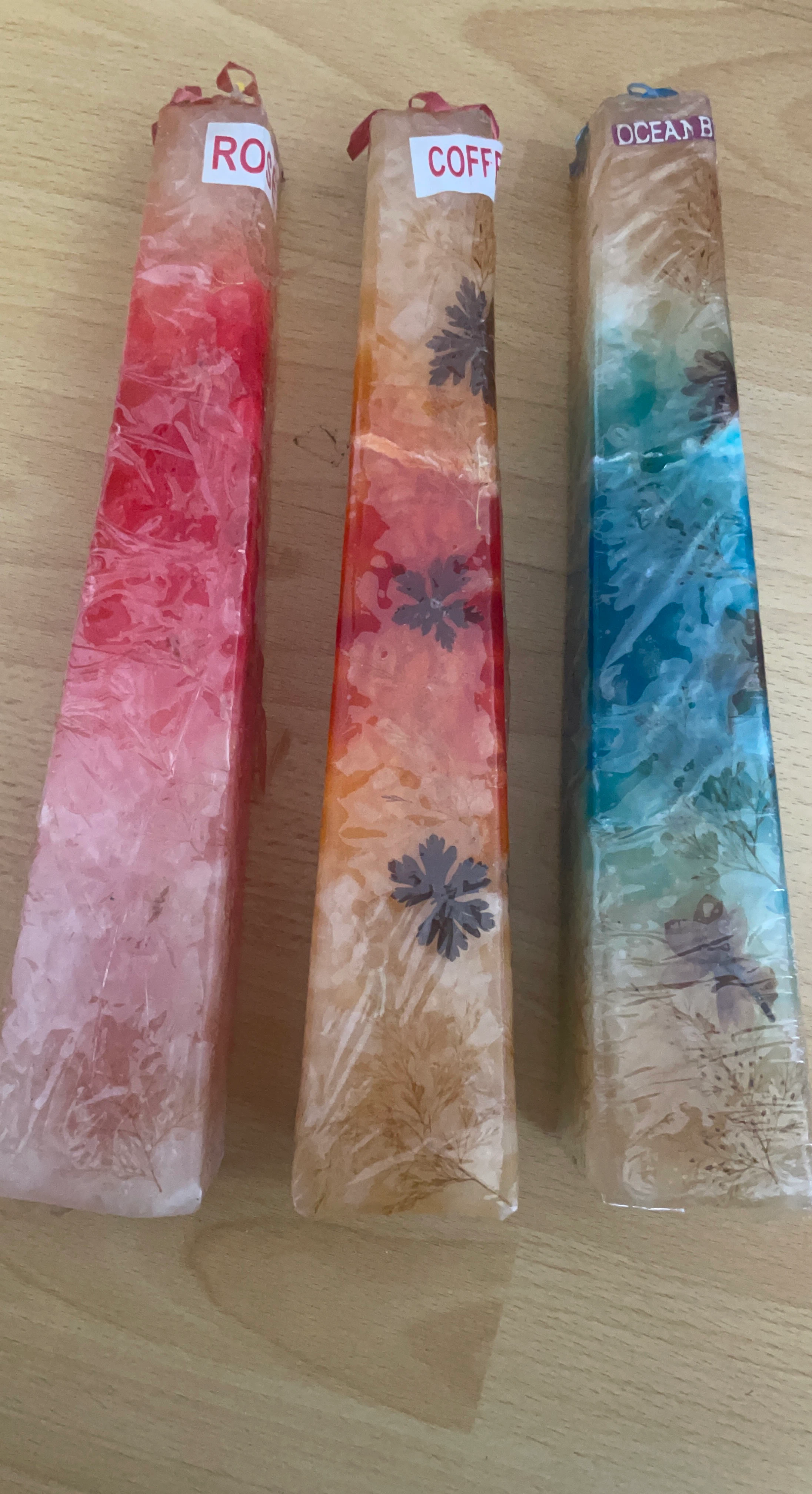 Set of 3 Decorative Pillar Candles