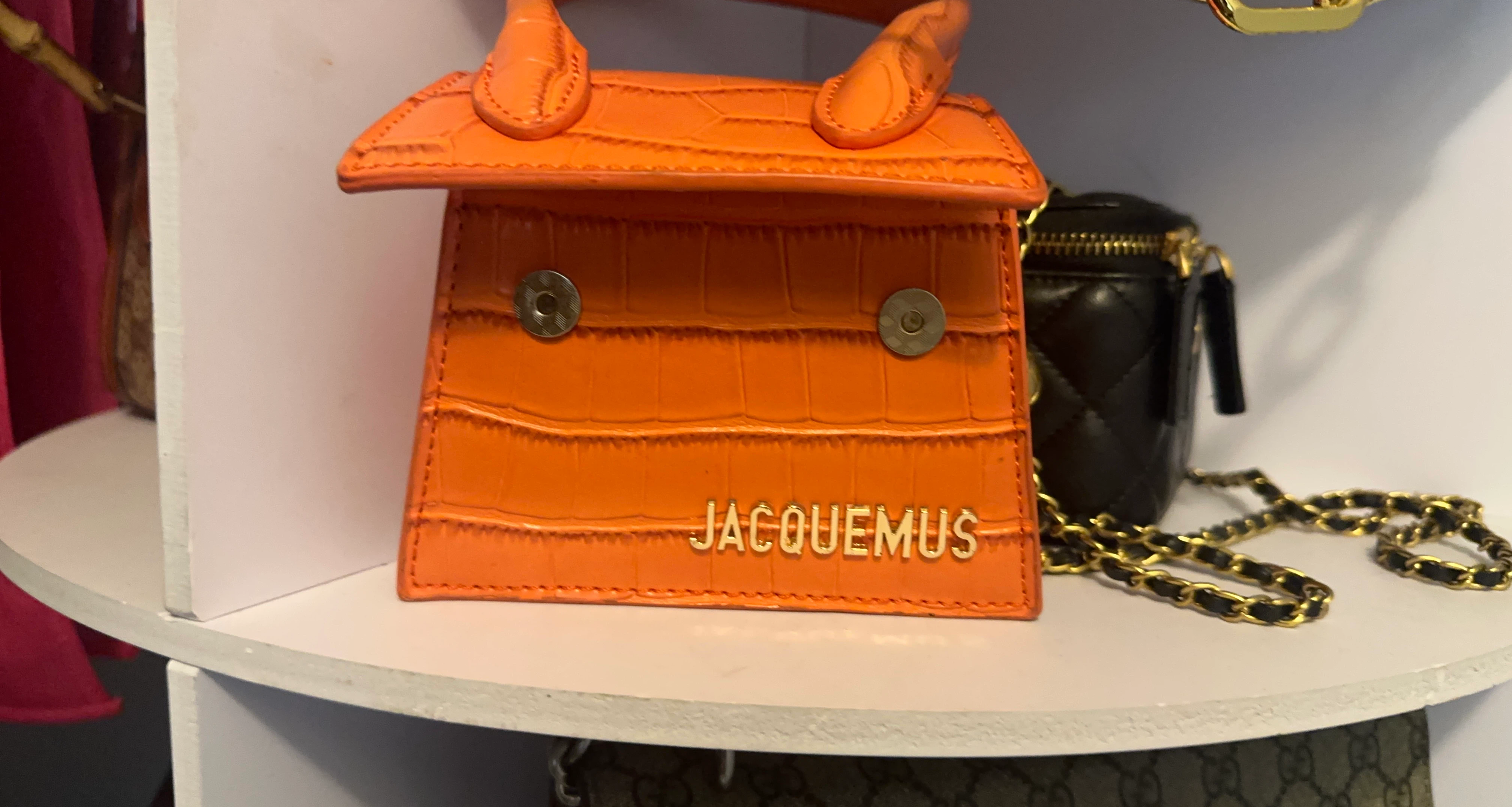 Jacquemus Le Chiquito Croco Embossed Orange Bag