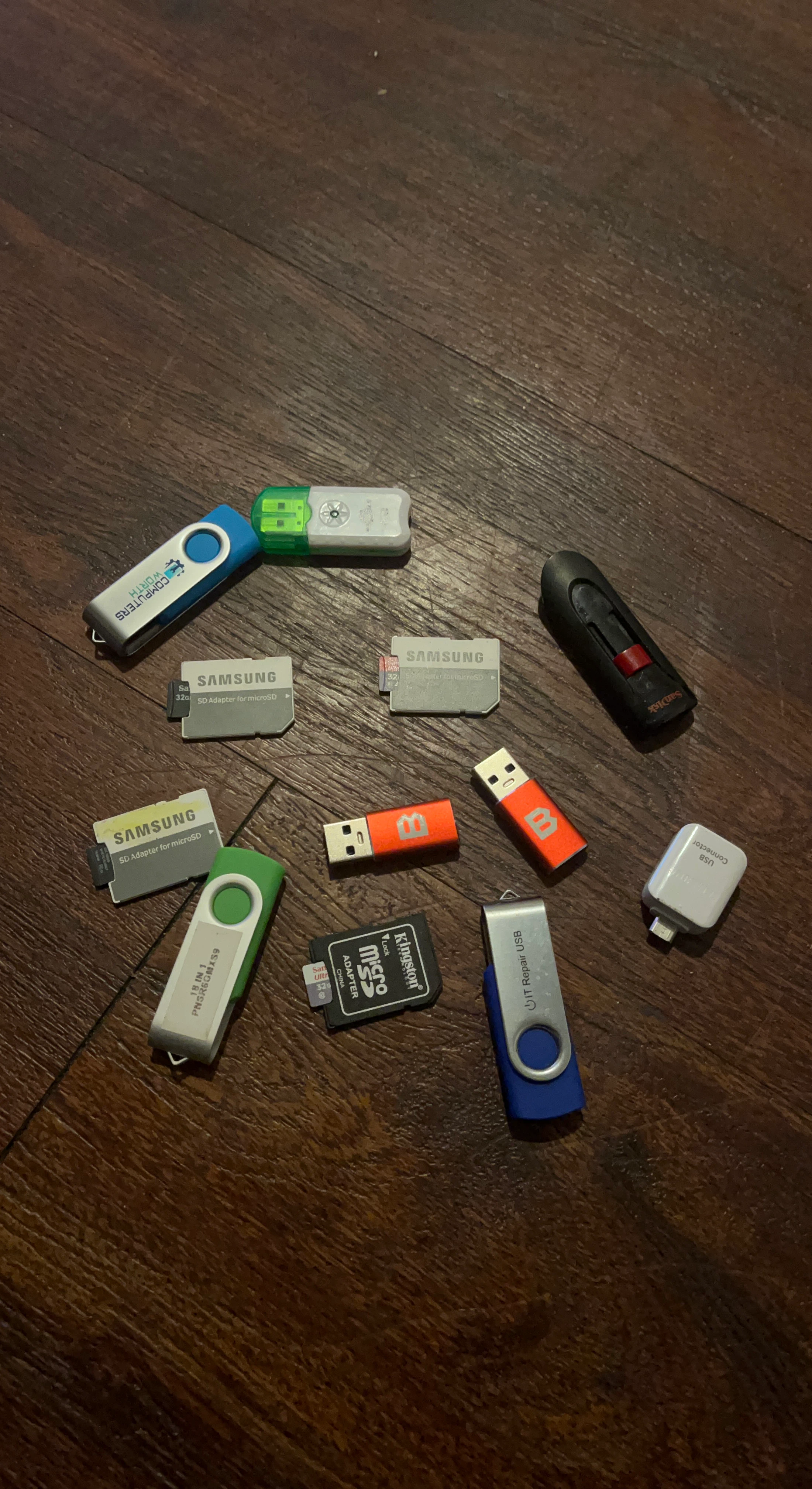 Assorted USB Flash Drives and SD Adapters