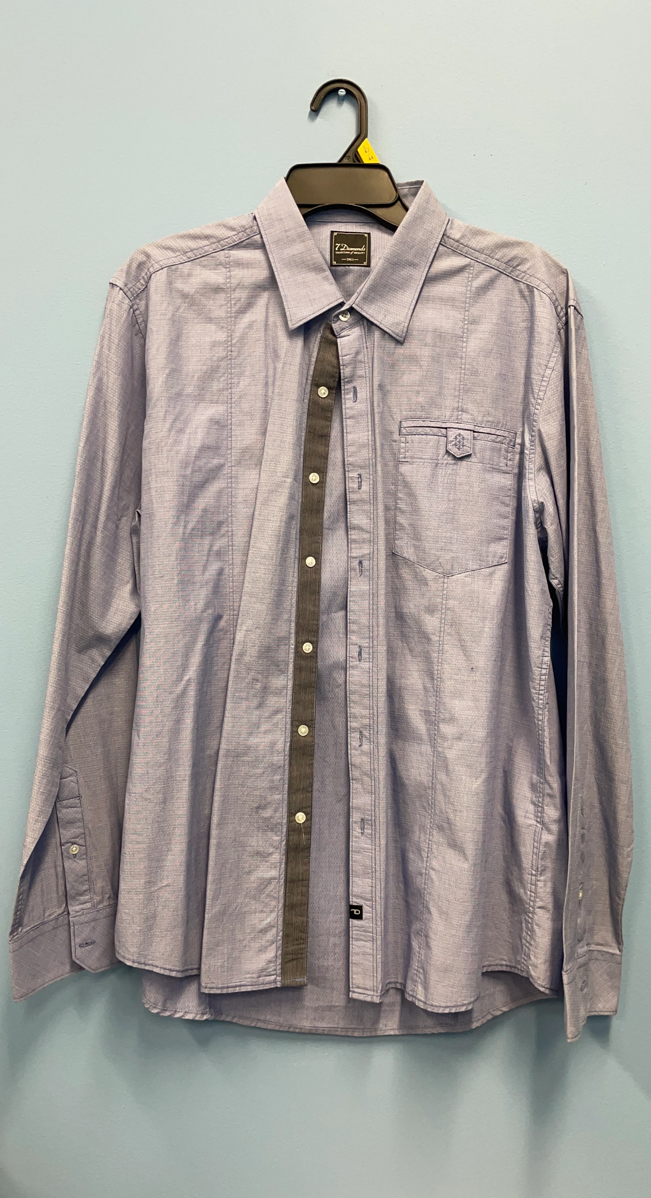 7 Diamonds Blue Long Sleeve Shirt XL