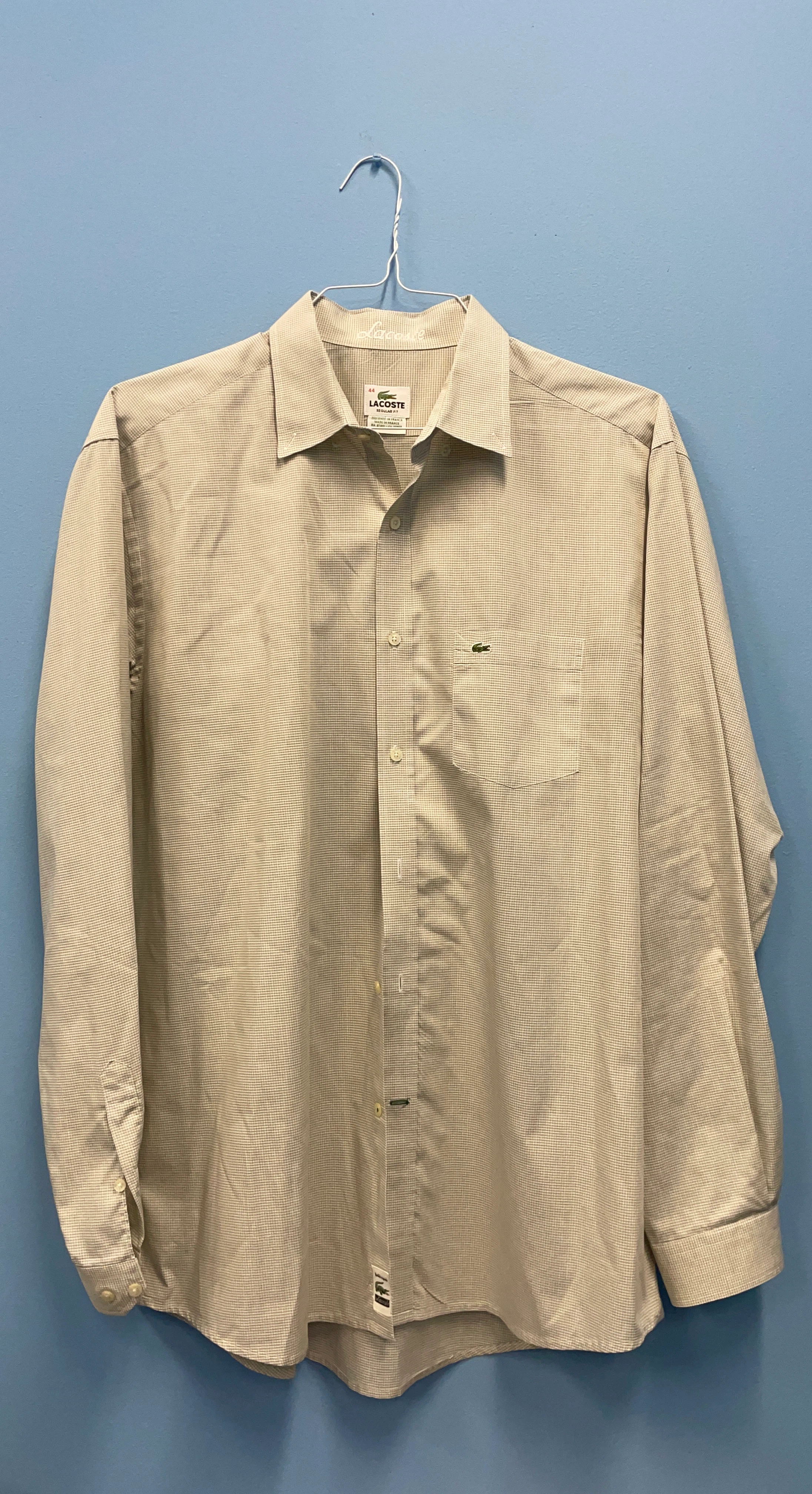 Lacoste Regular Fit Dress Shirt, Size 44