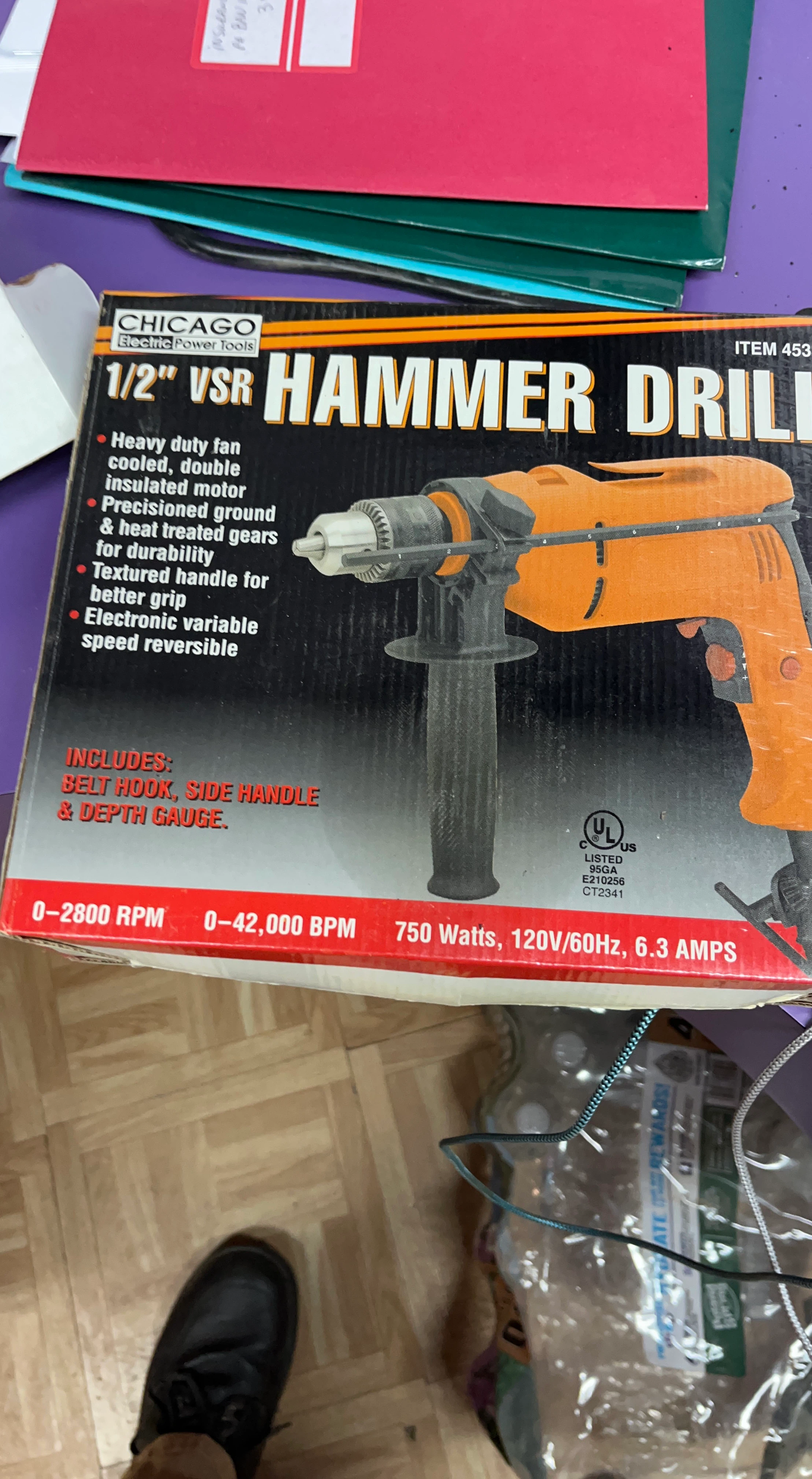 Chicago Electric 1/2-inch VSR Hammer Drill