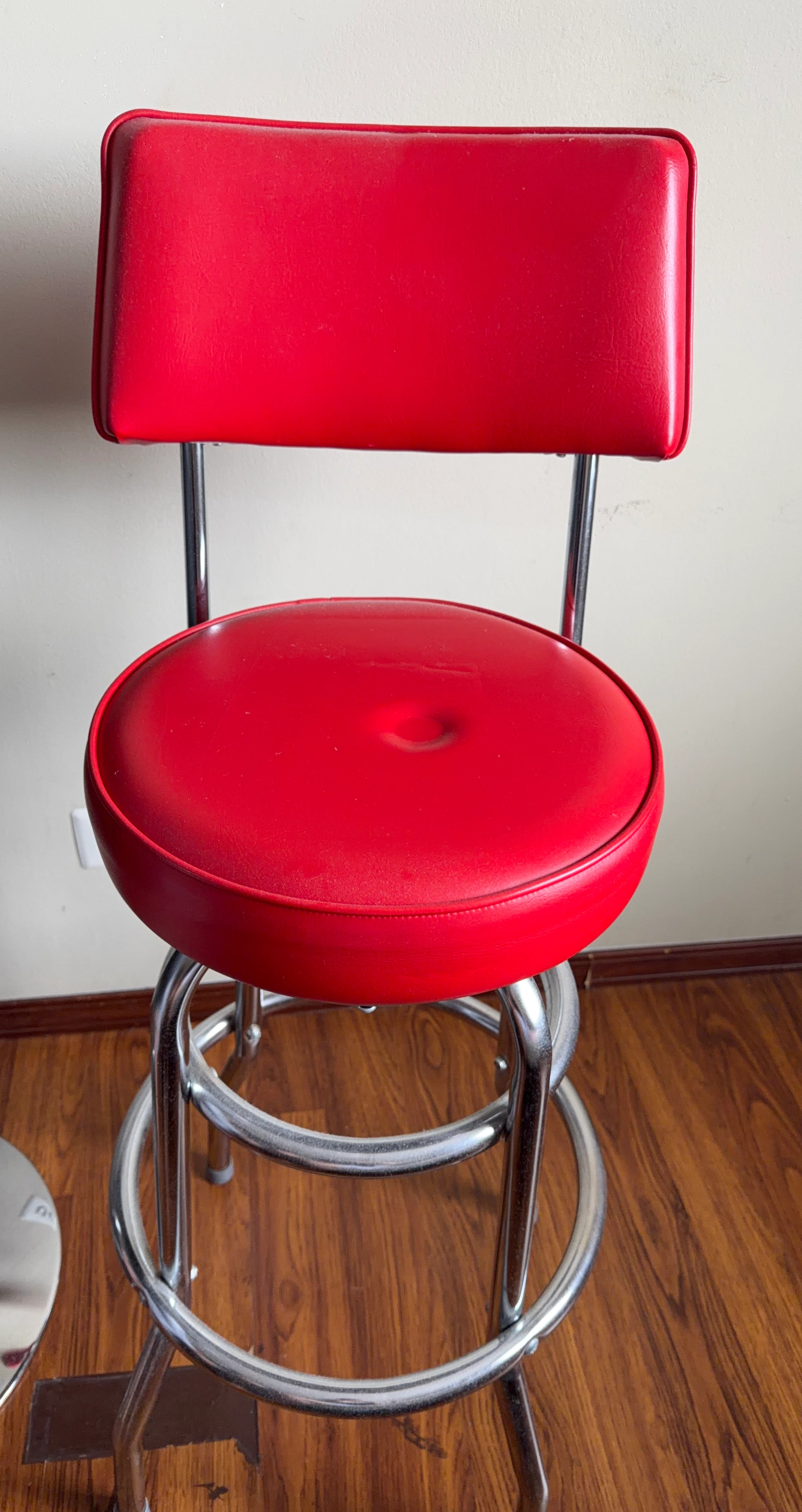 Red Retro Style Bar Stool