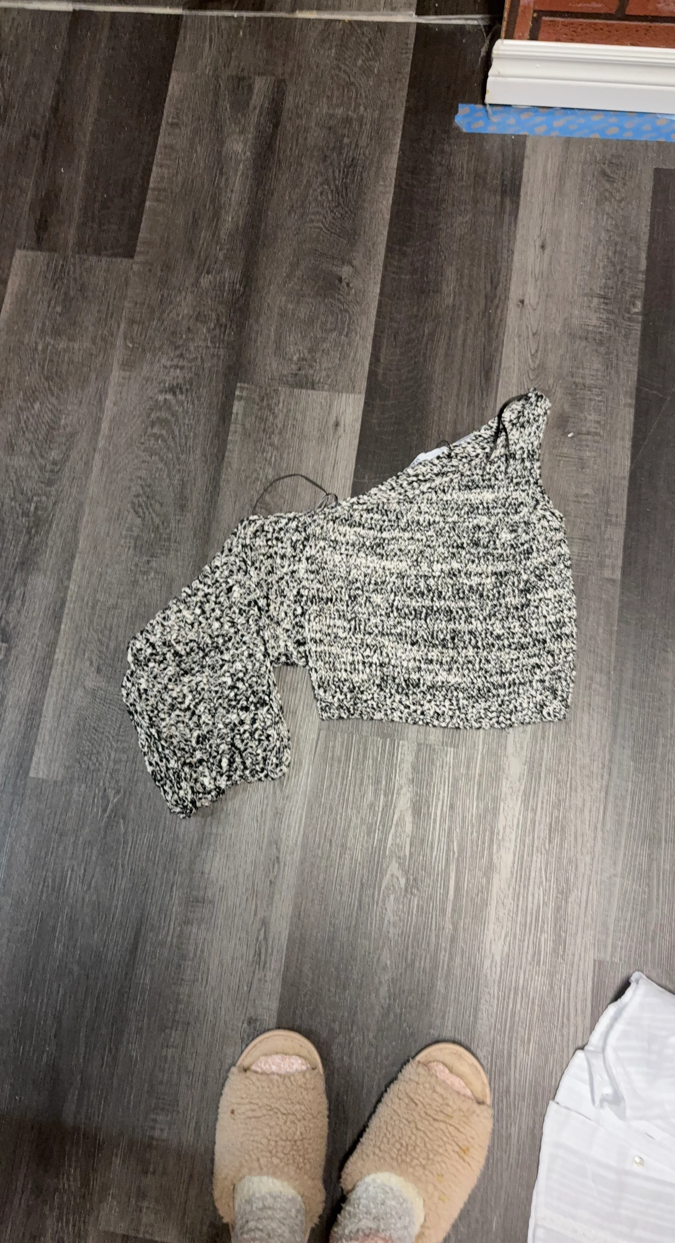 Zara One-Shoulder Knit Crop Top