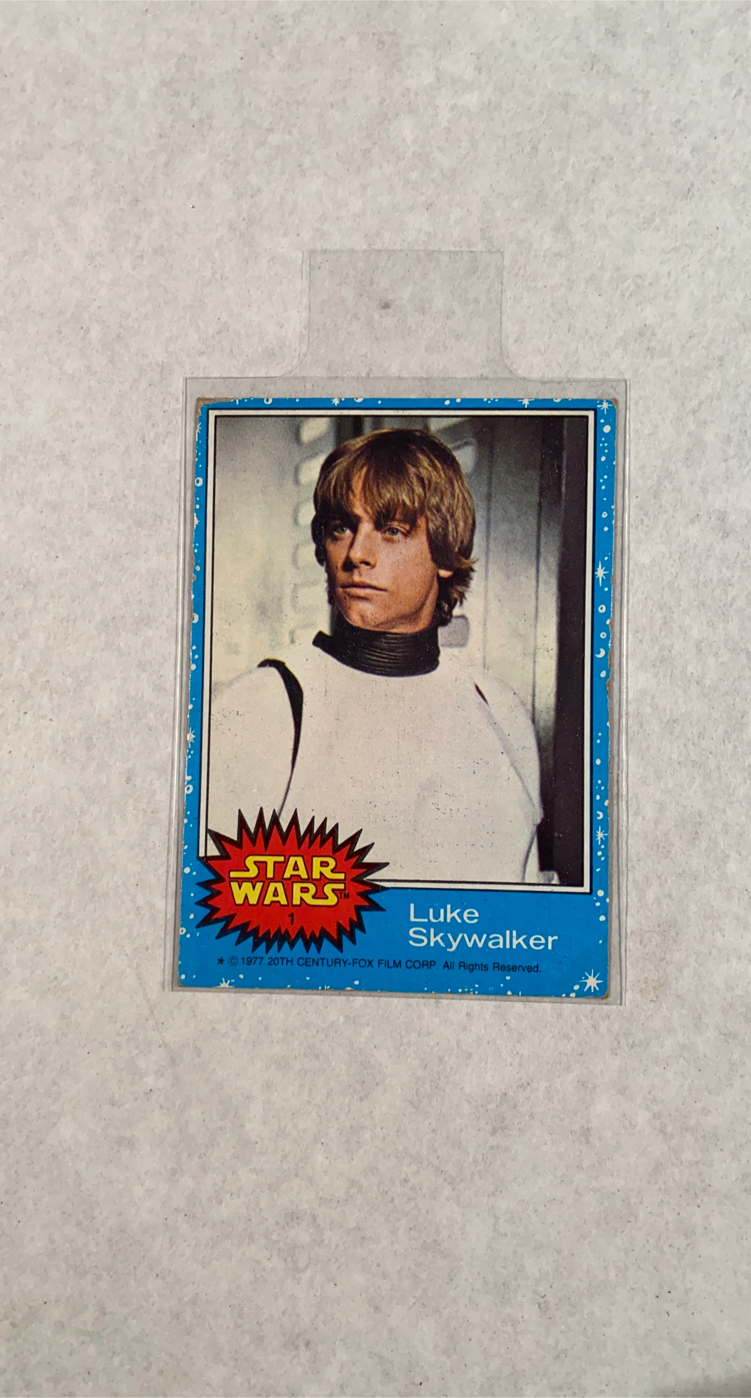 1977 Topps Star Wars Luke Skywalker Card #1