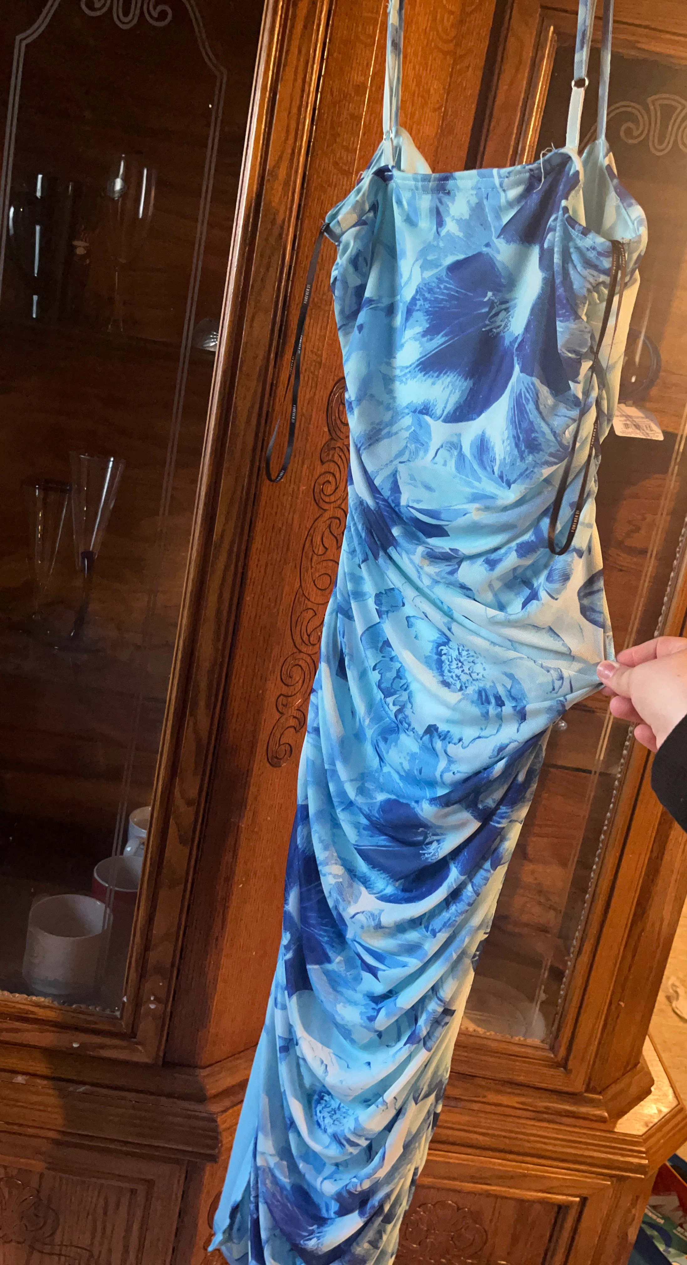 Forever 21 Floral Ruched Midi Dress