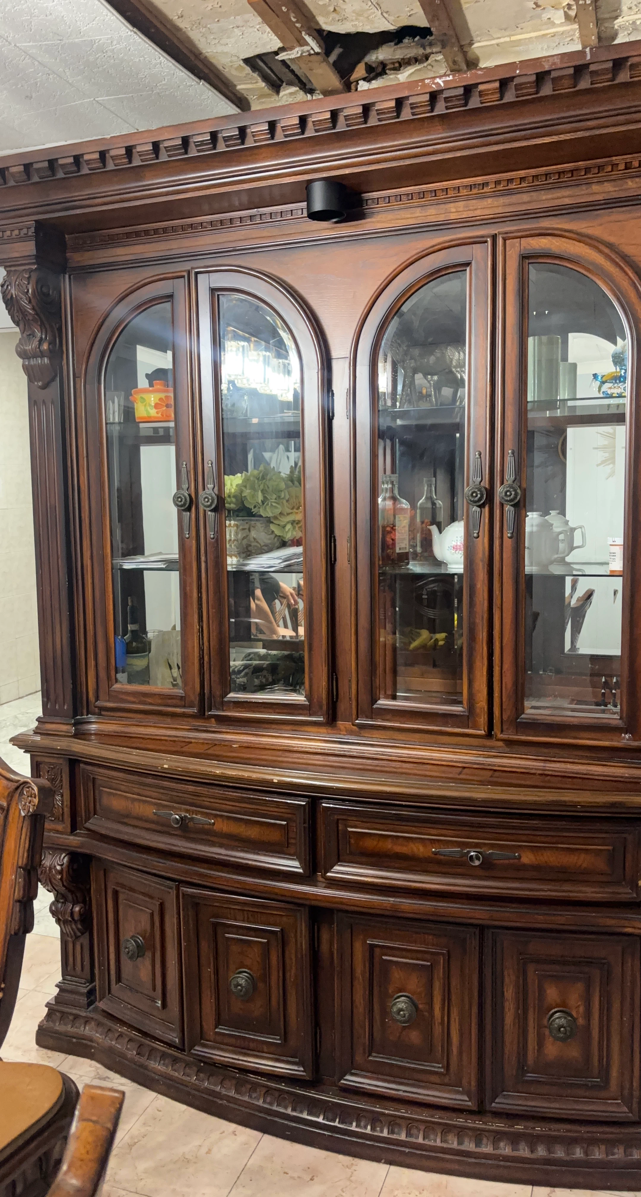 Traditional Wood China Cabinet