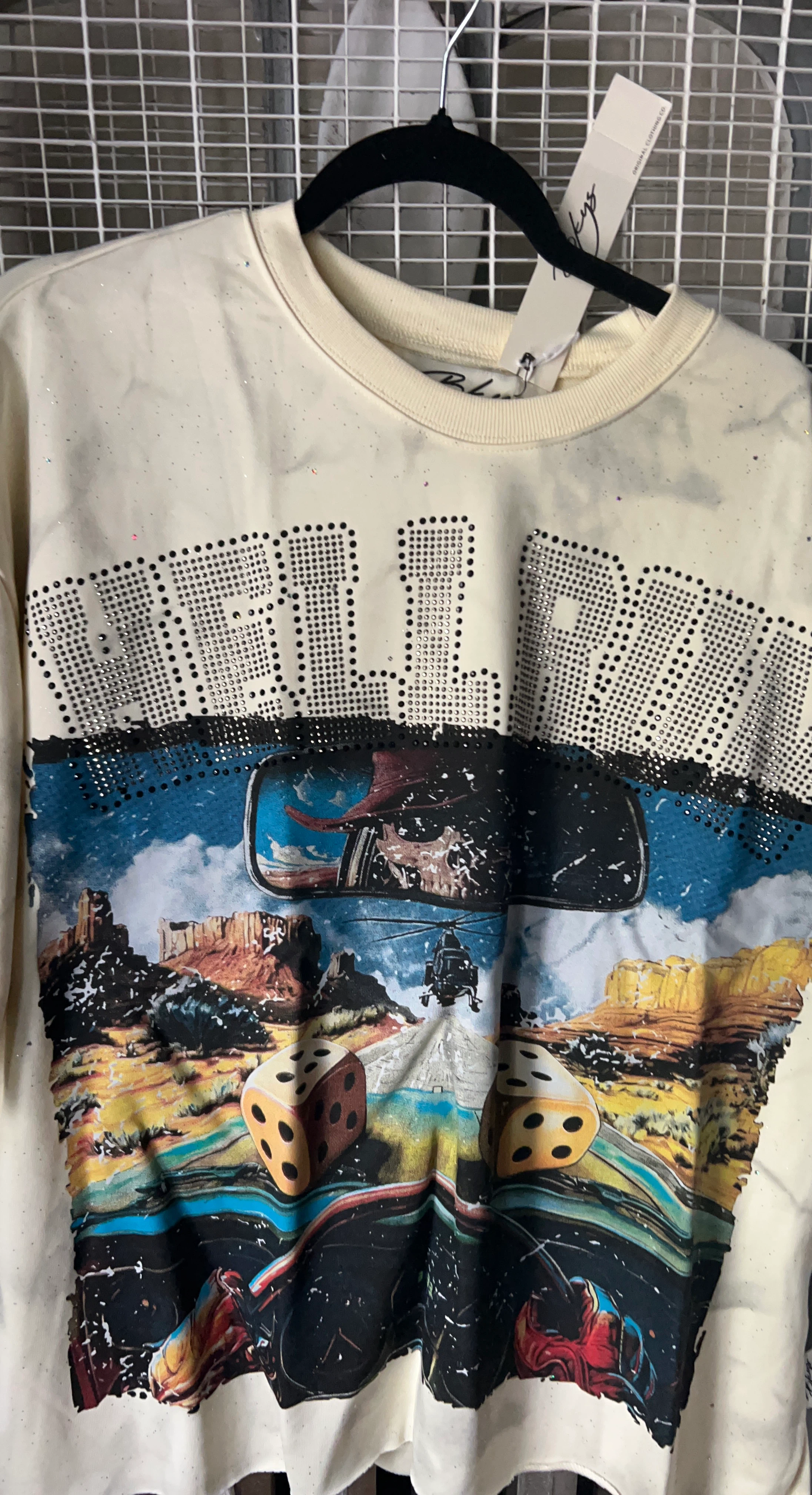 Blue Keys Graphic Crewneck Sweatshirt
