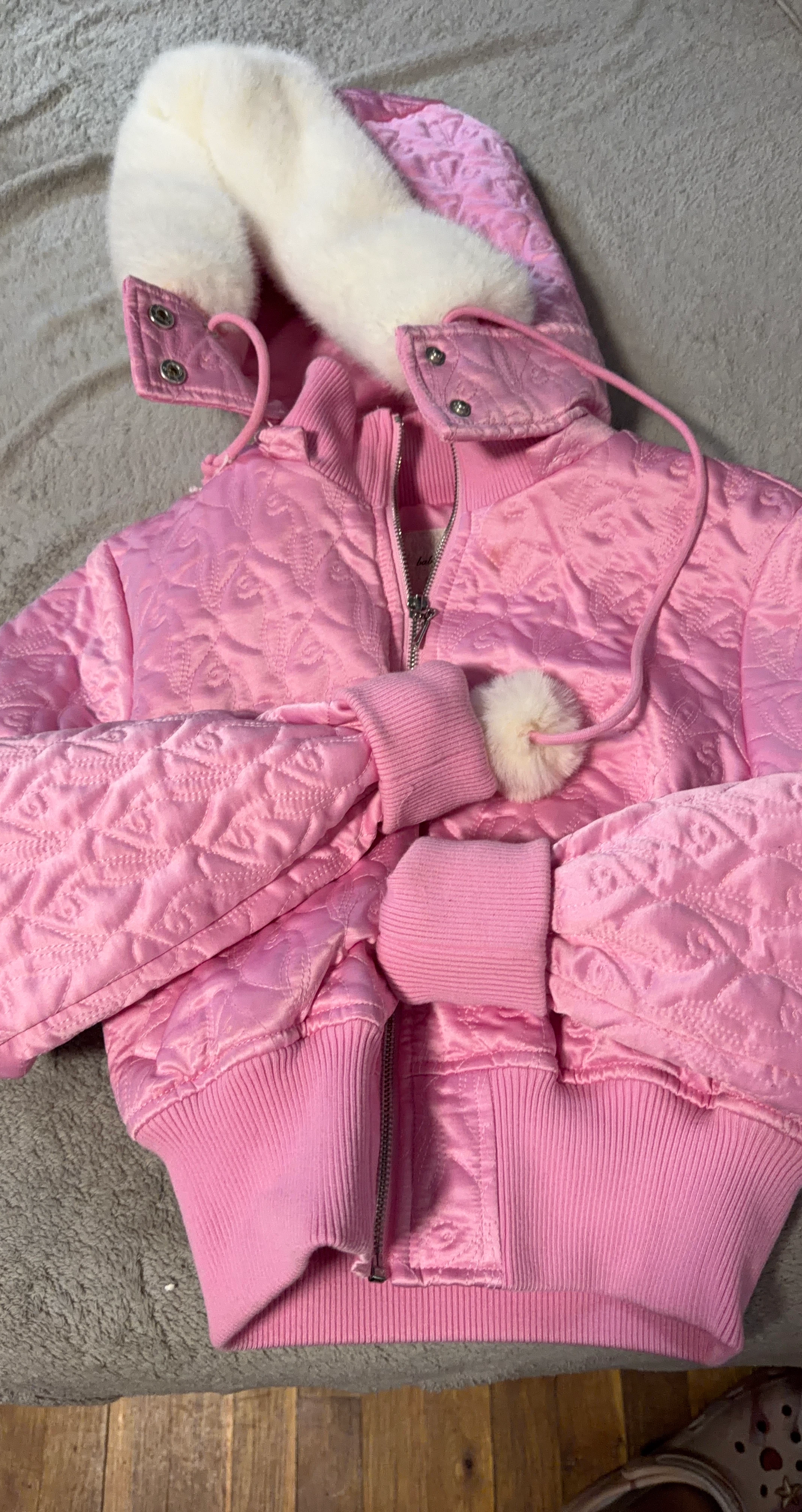 Baby Phat Pink Quilted Hooded Jacket