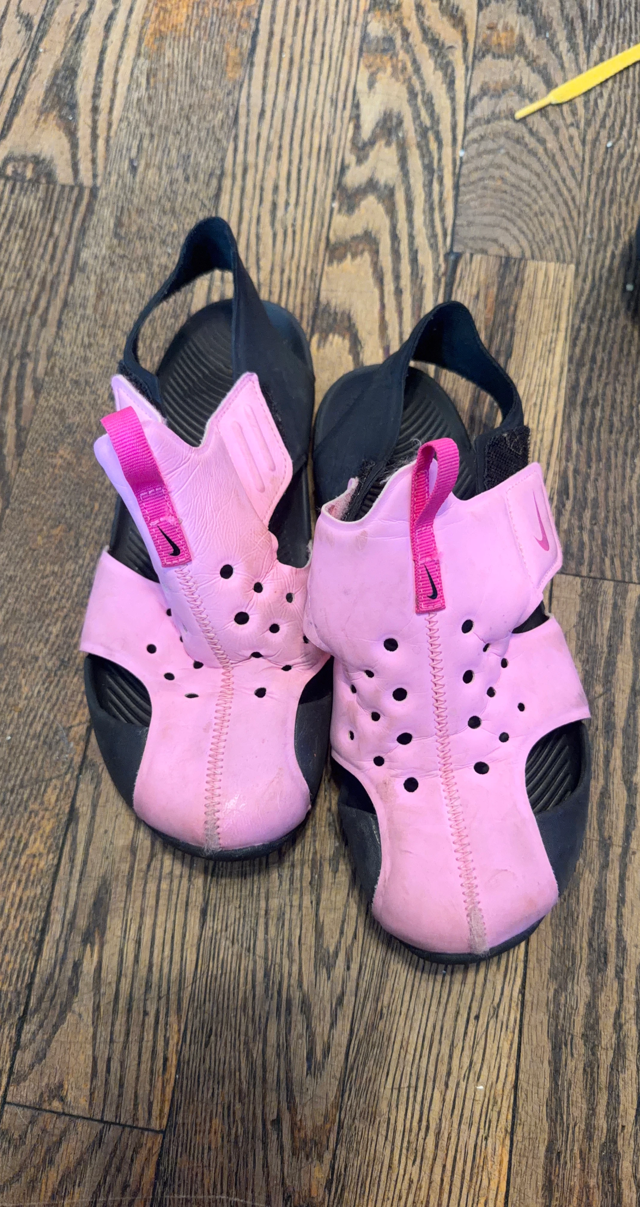 Nike Pink and Black Sandals