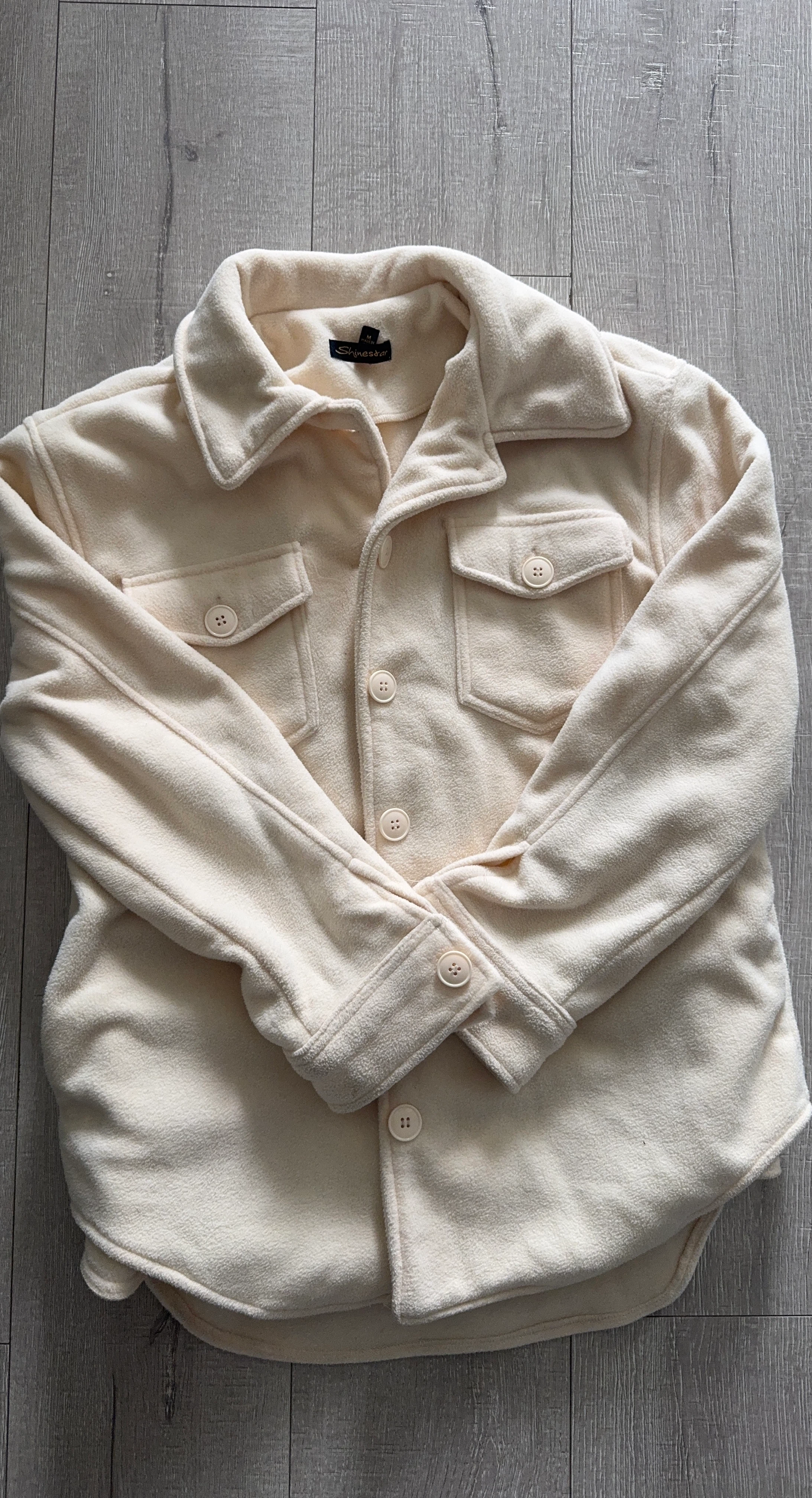 Shinestar Cream Fleece Button-Up Shirt