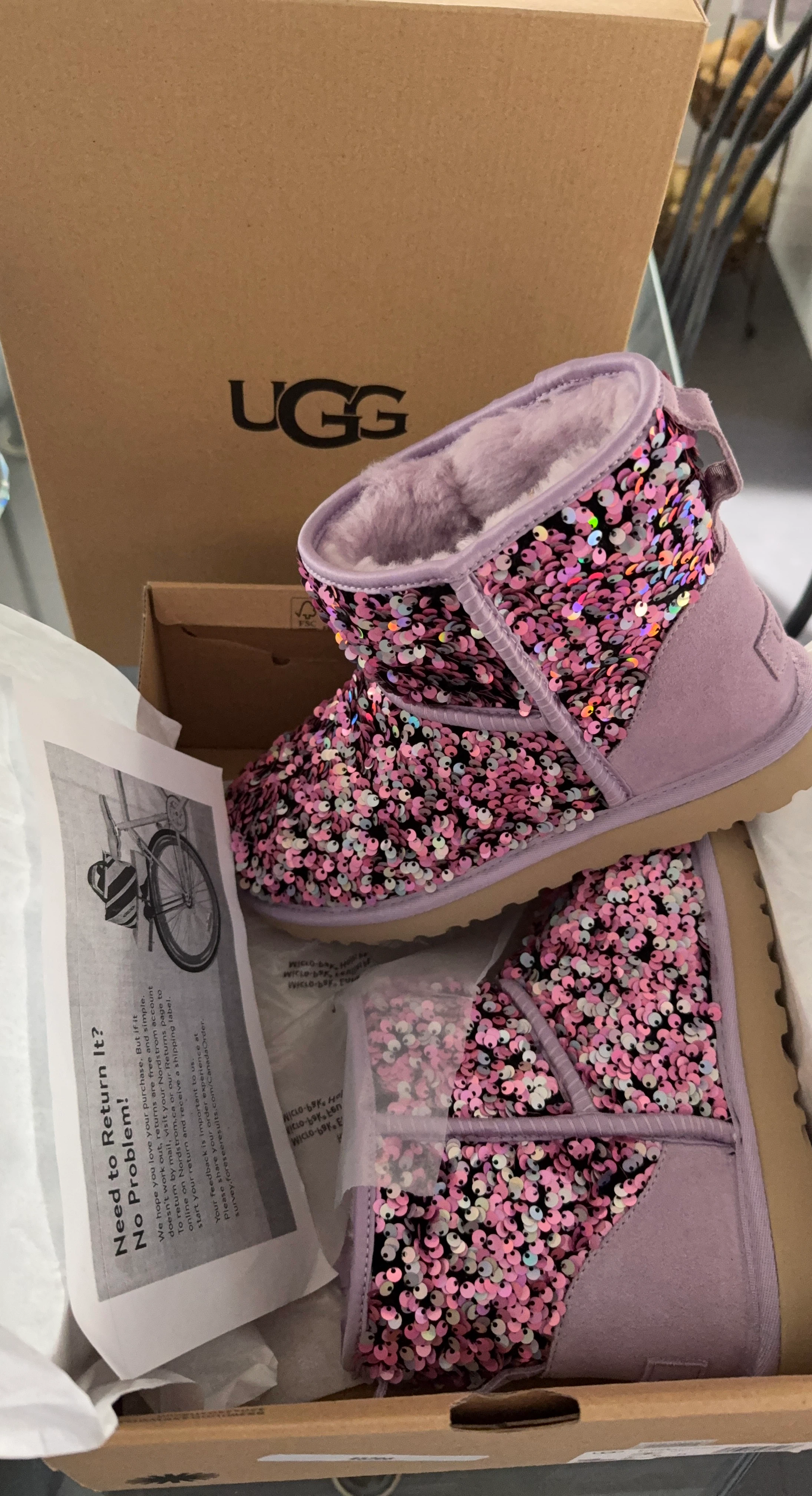 UGG Sequin Boots Lavender
