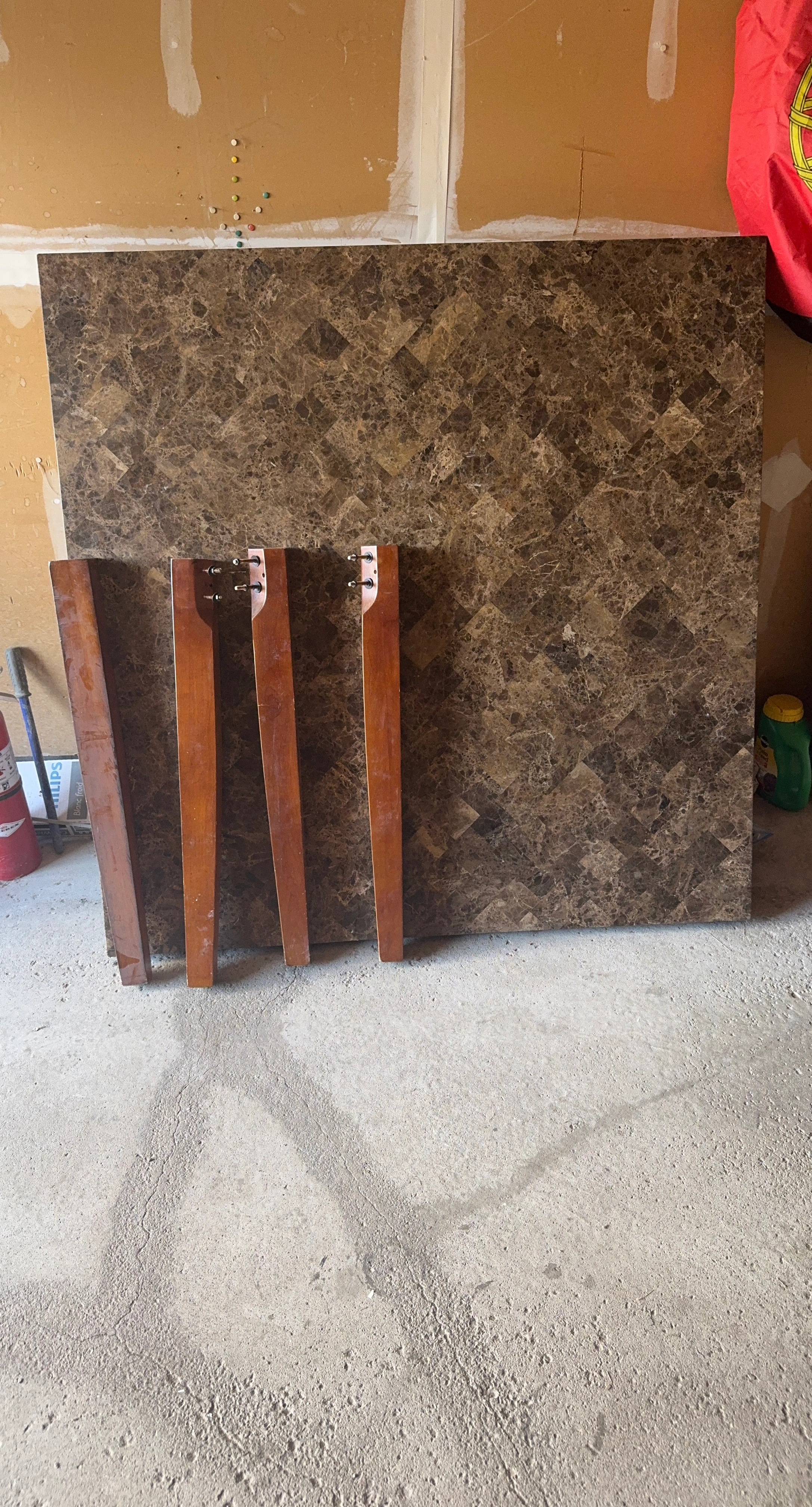 Faux Marble Top Dining Table