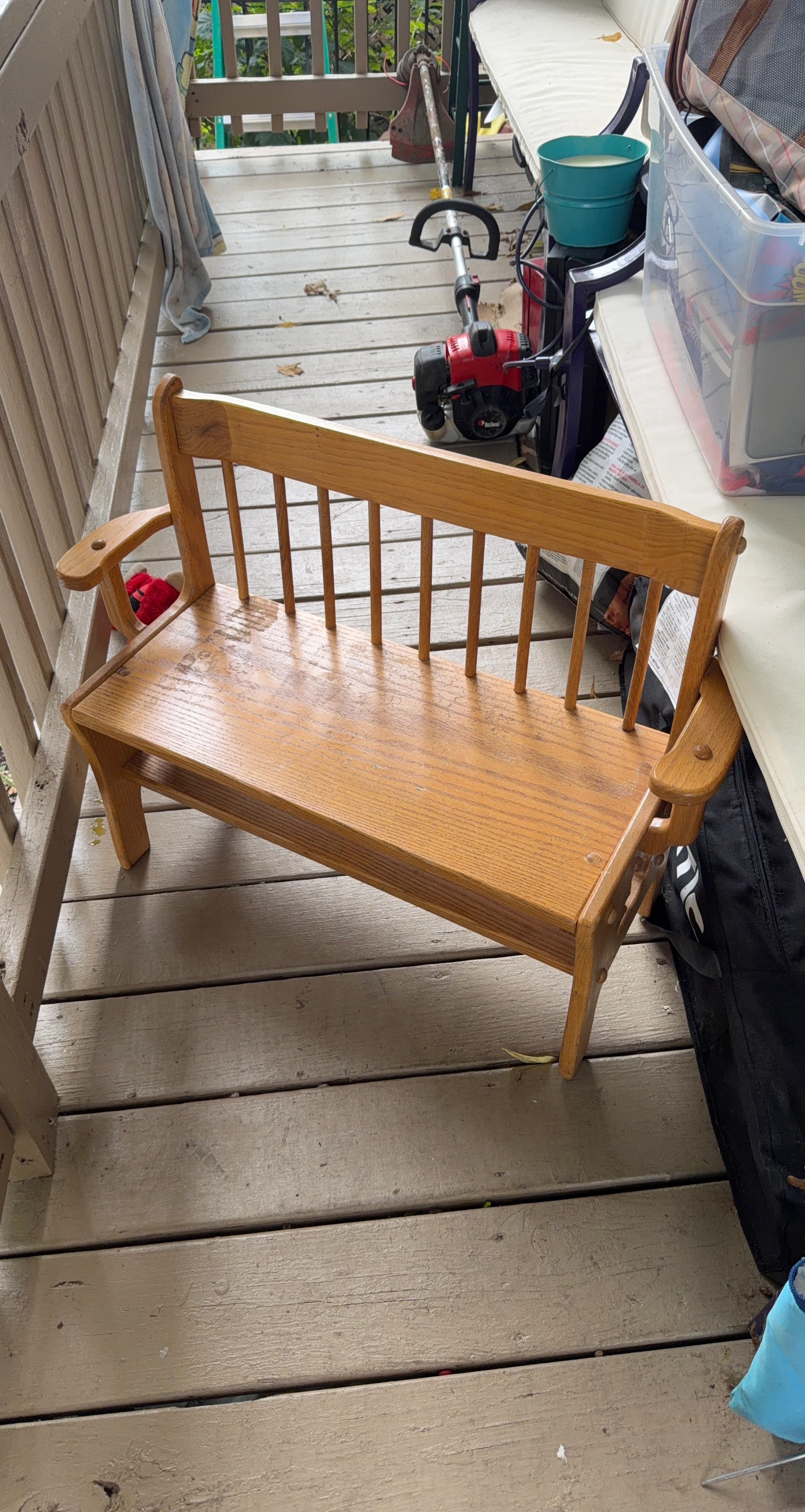 Wooden Children's Bear Bench