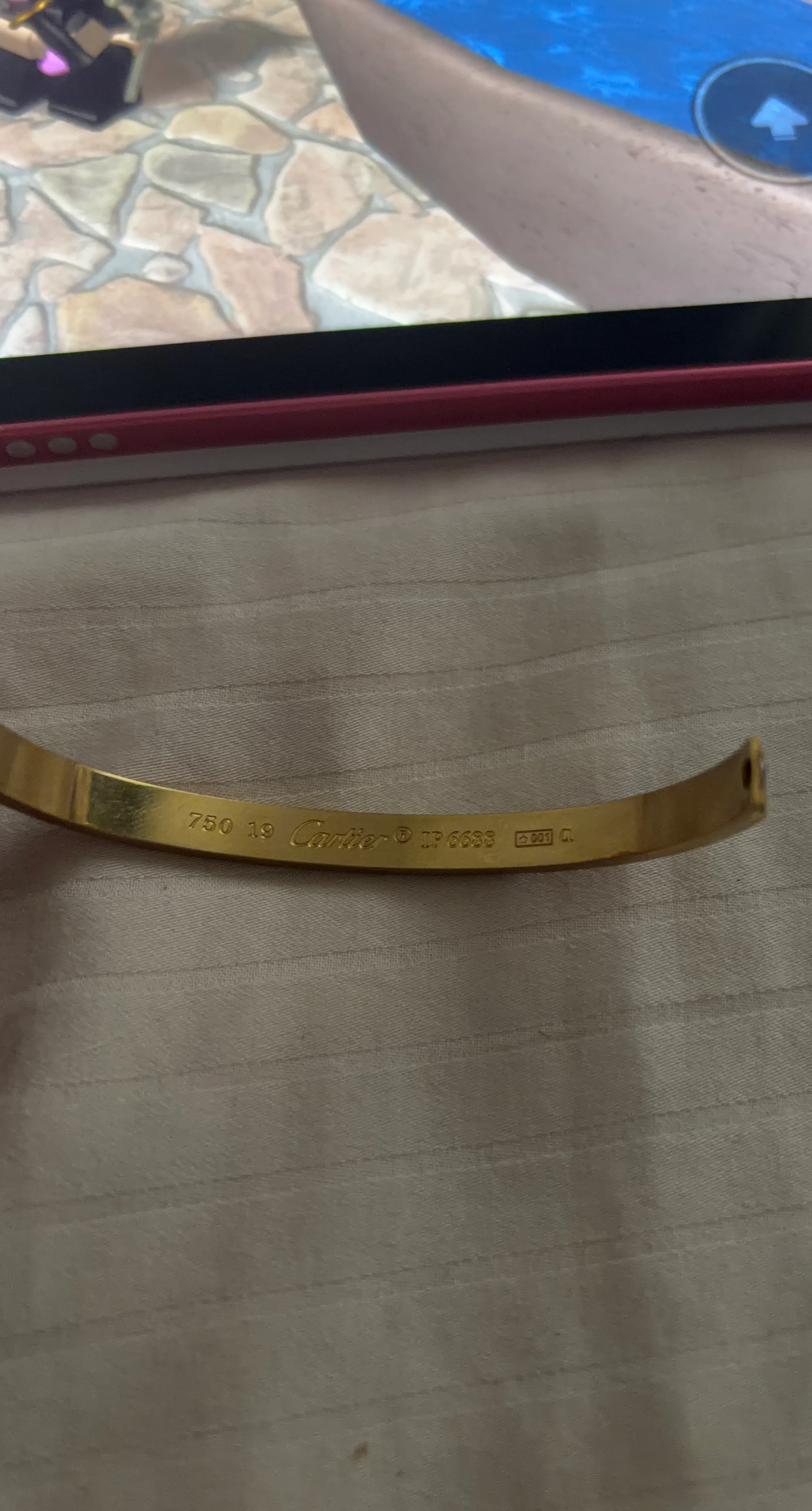Cartier Love Bracelet Gold Tone Size 19