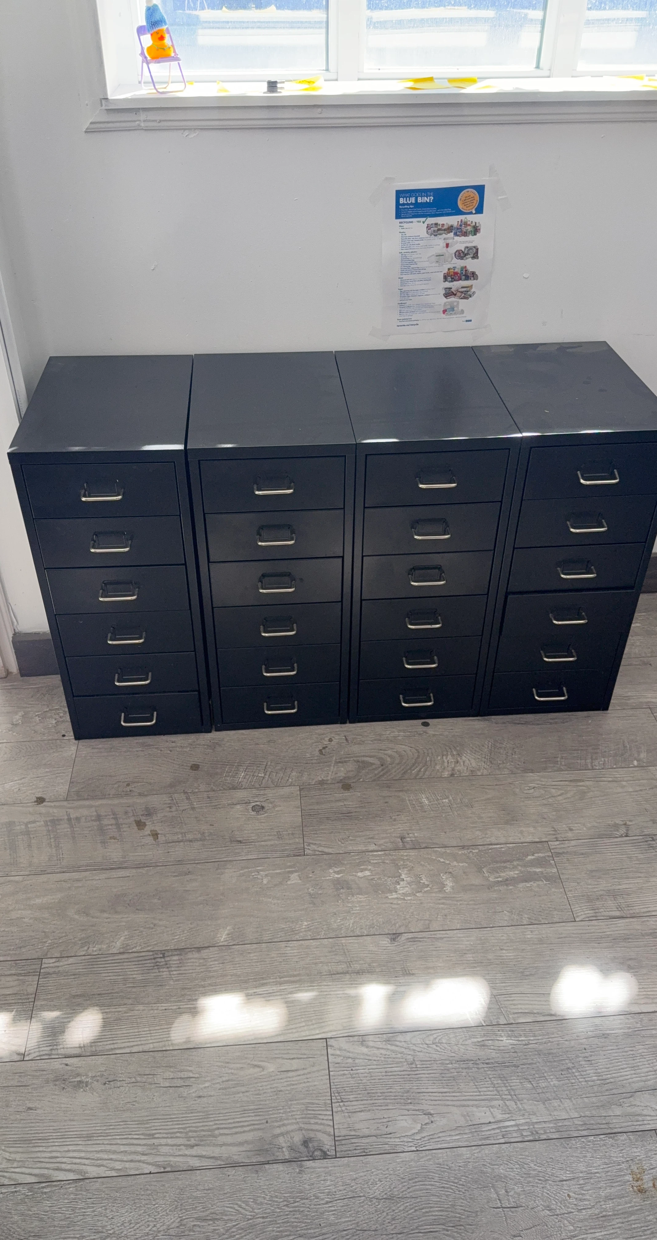 IKEA Helmer Drawer Units, Black, Set of 4