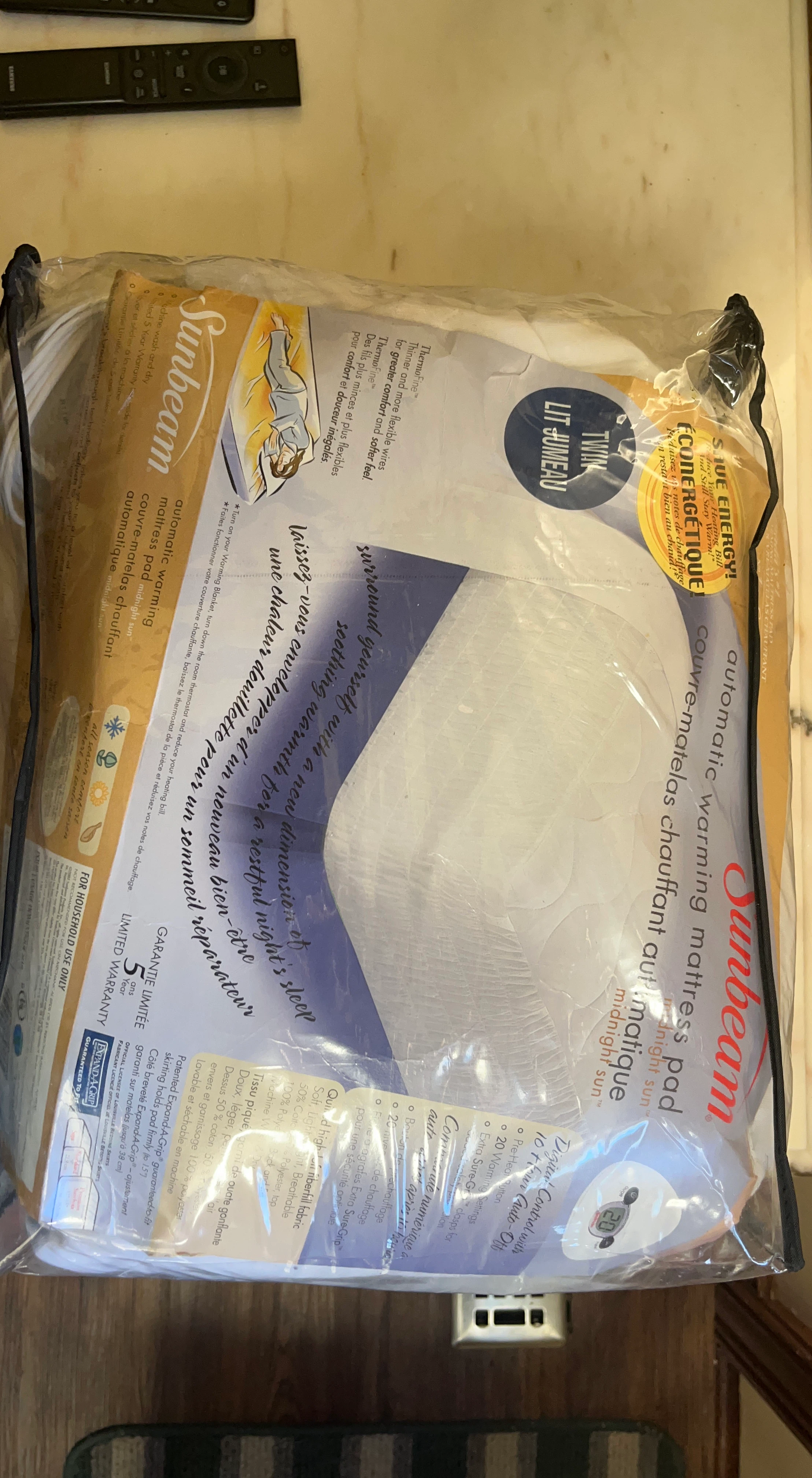 Sunbeam Twin Size Automatic Warming Mattress Pad