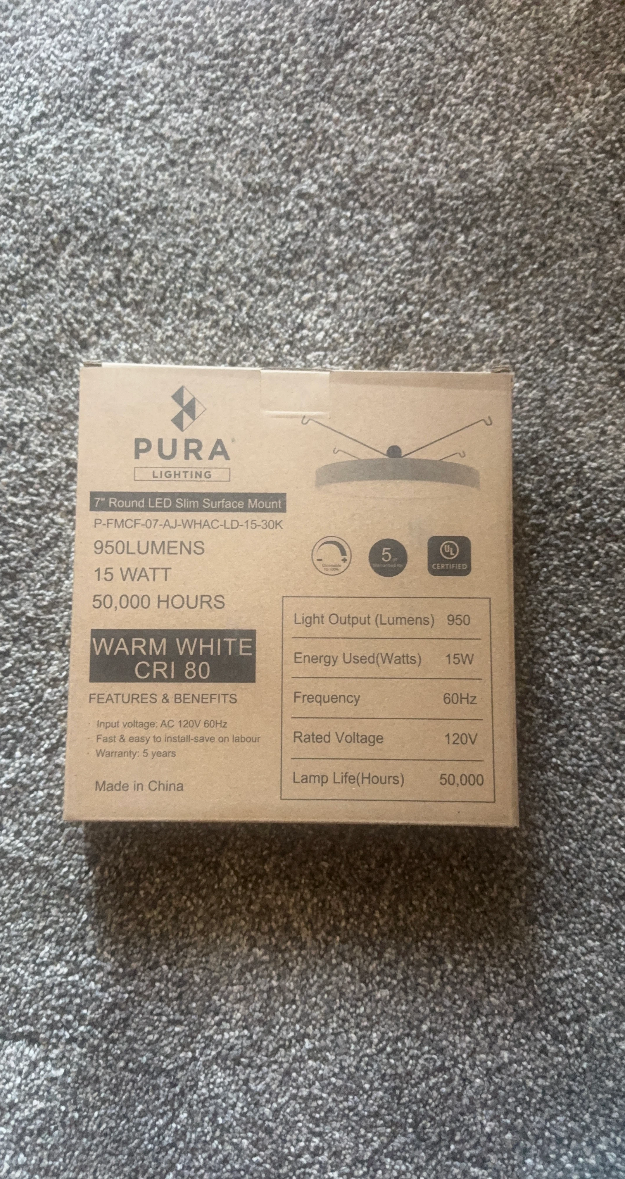 Pura Lighting 7-inch LED Slim Surface Mount