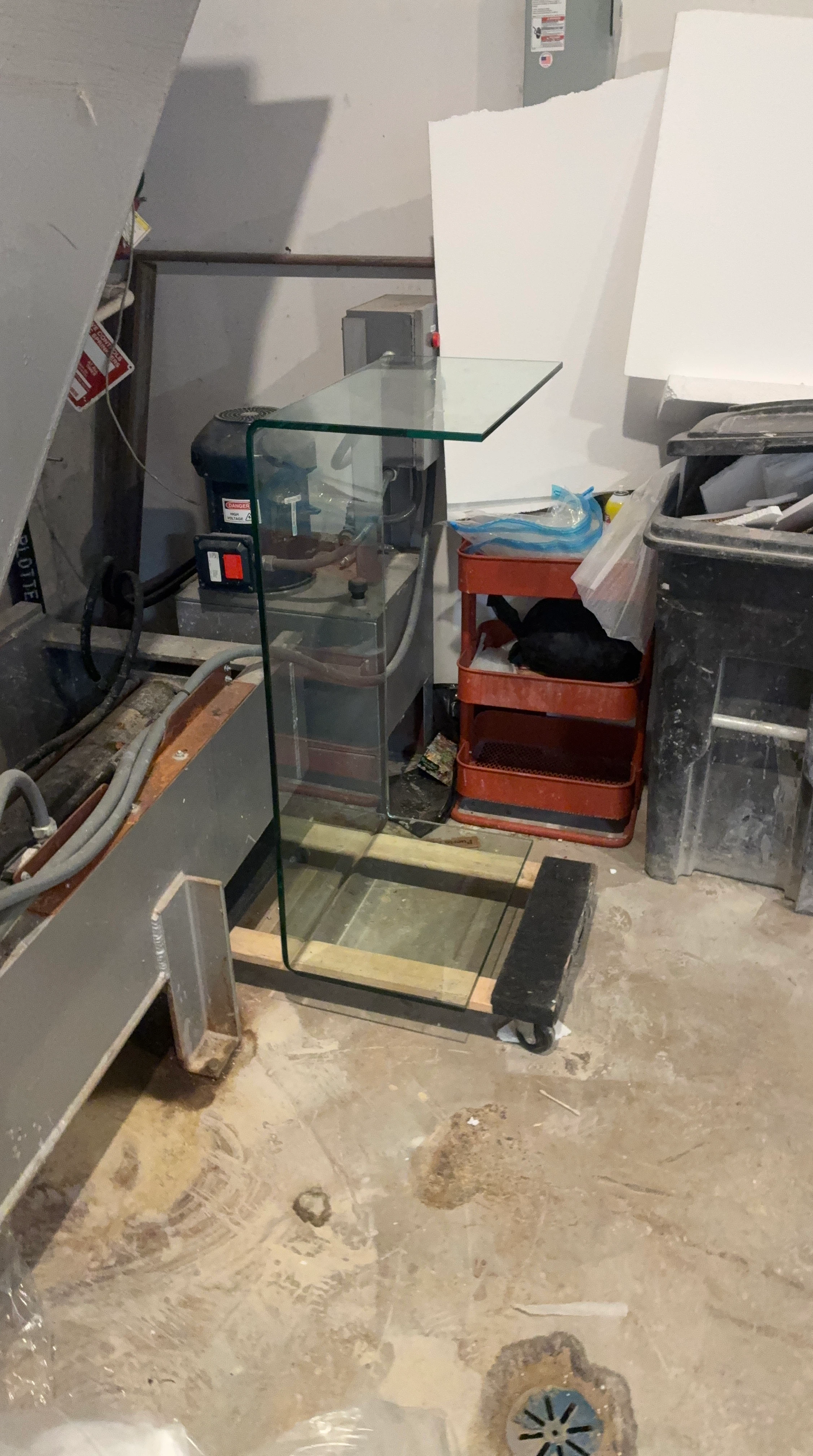 Clear Glass Waterfall Console Table