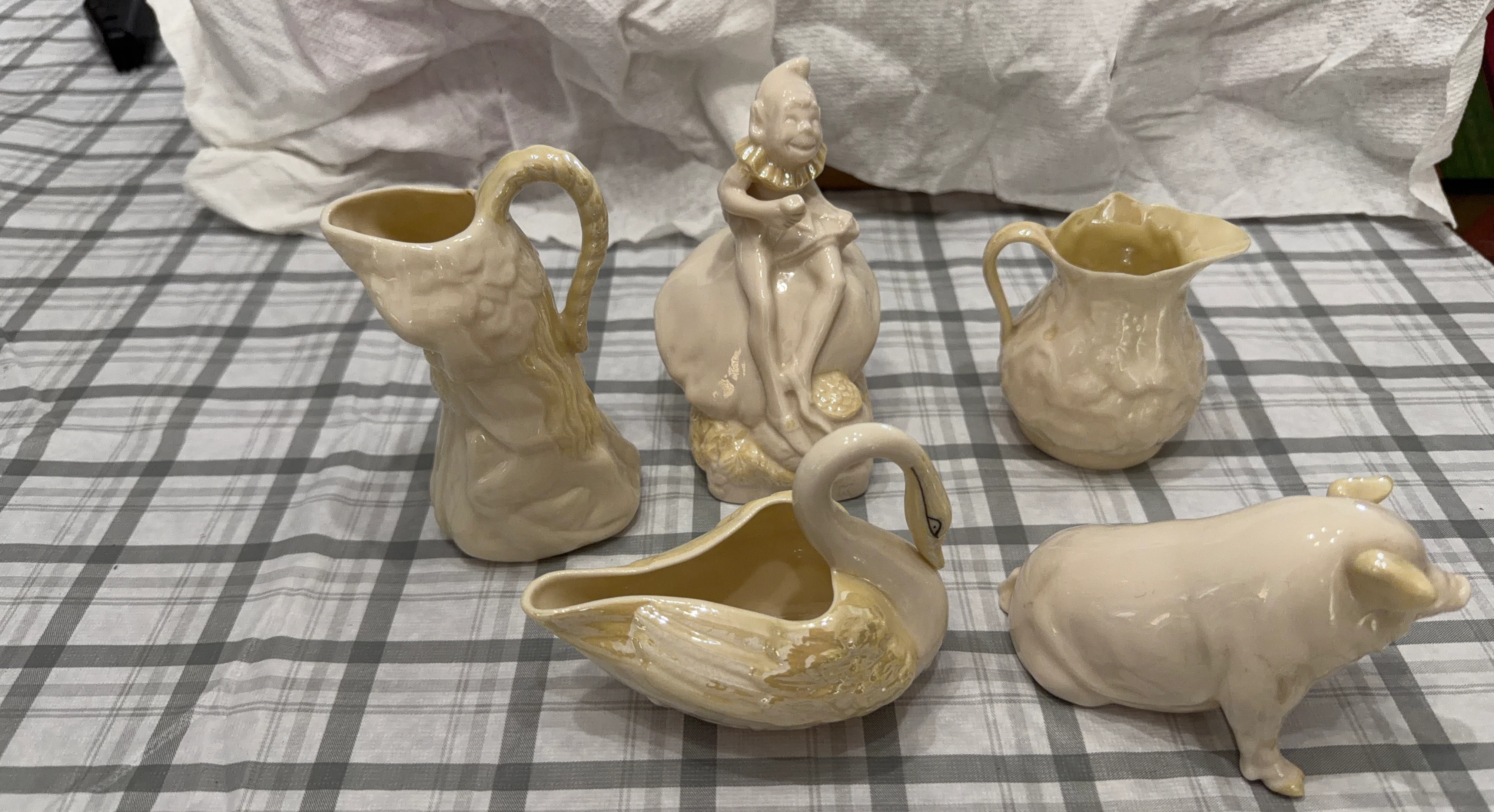 Set of 5 Vintage Belleek Porcelain Figurines
