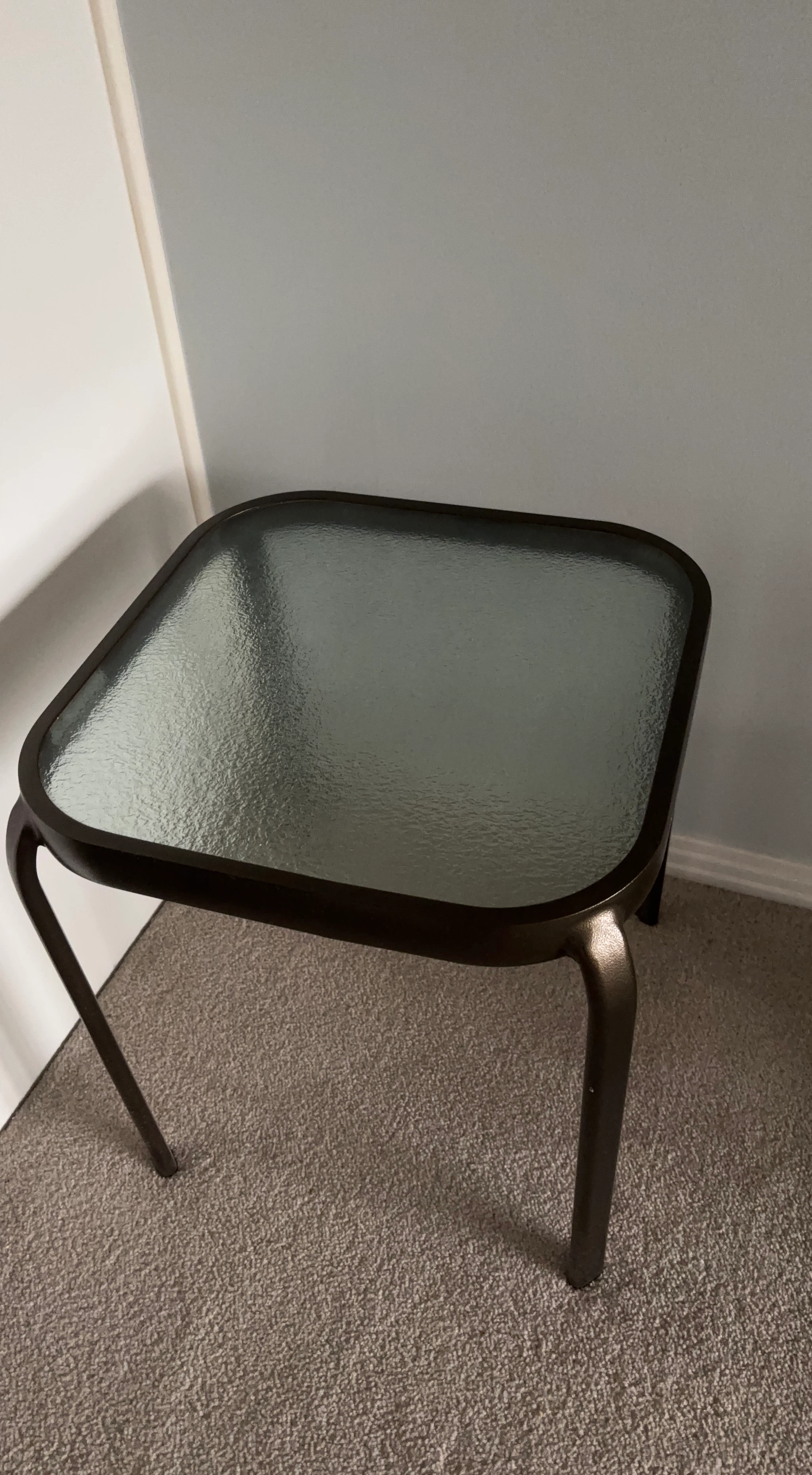 Glass Top Metal Side Table