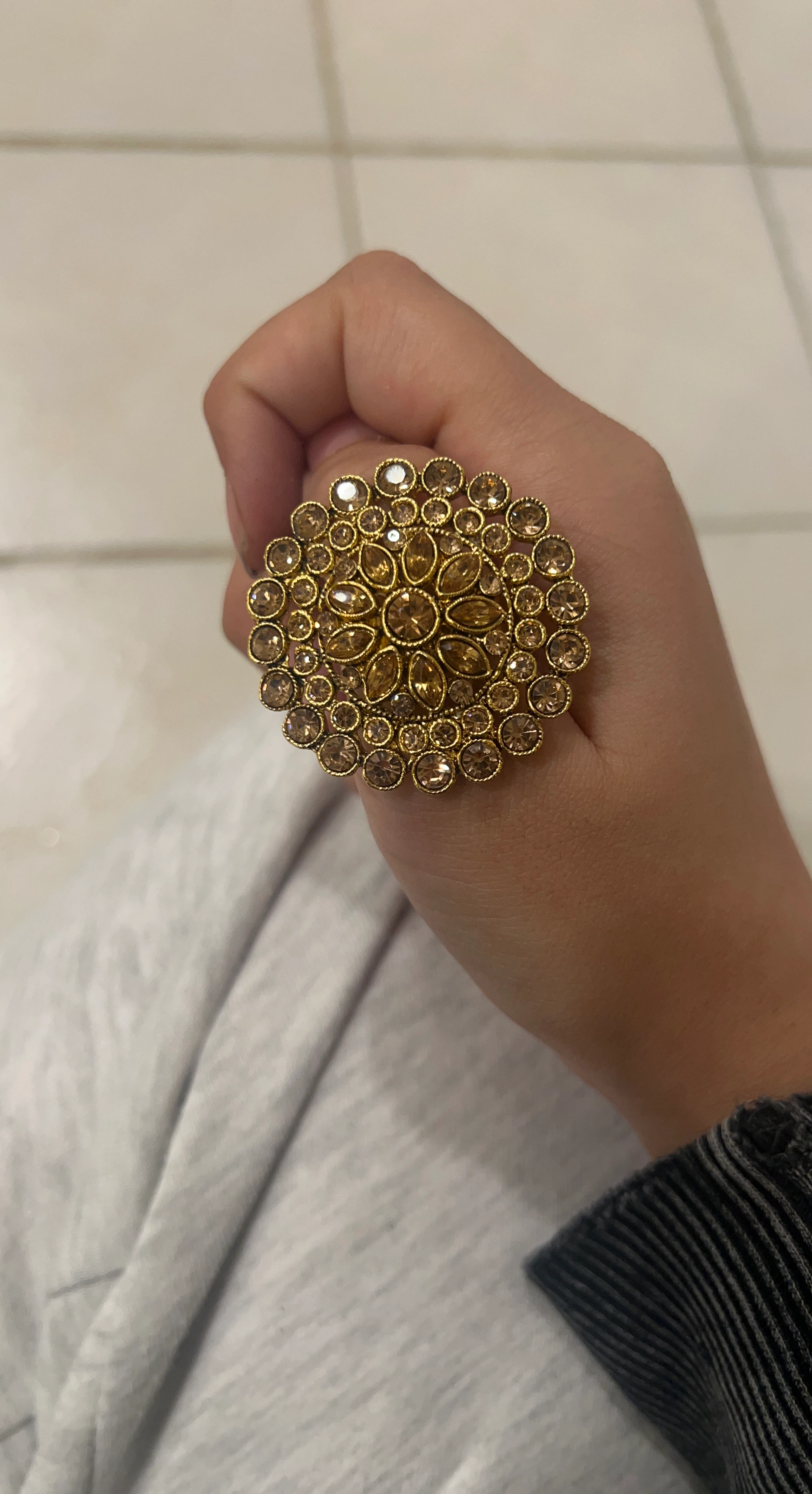 Large gold-toned statement ring