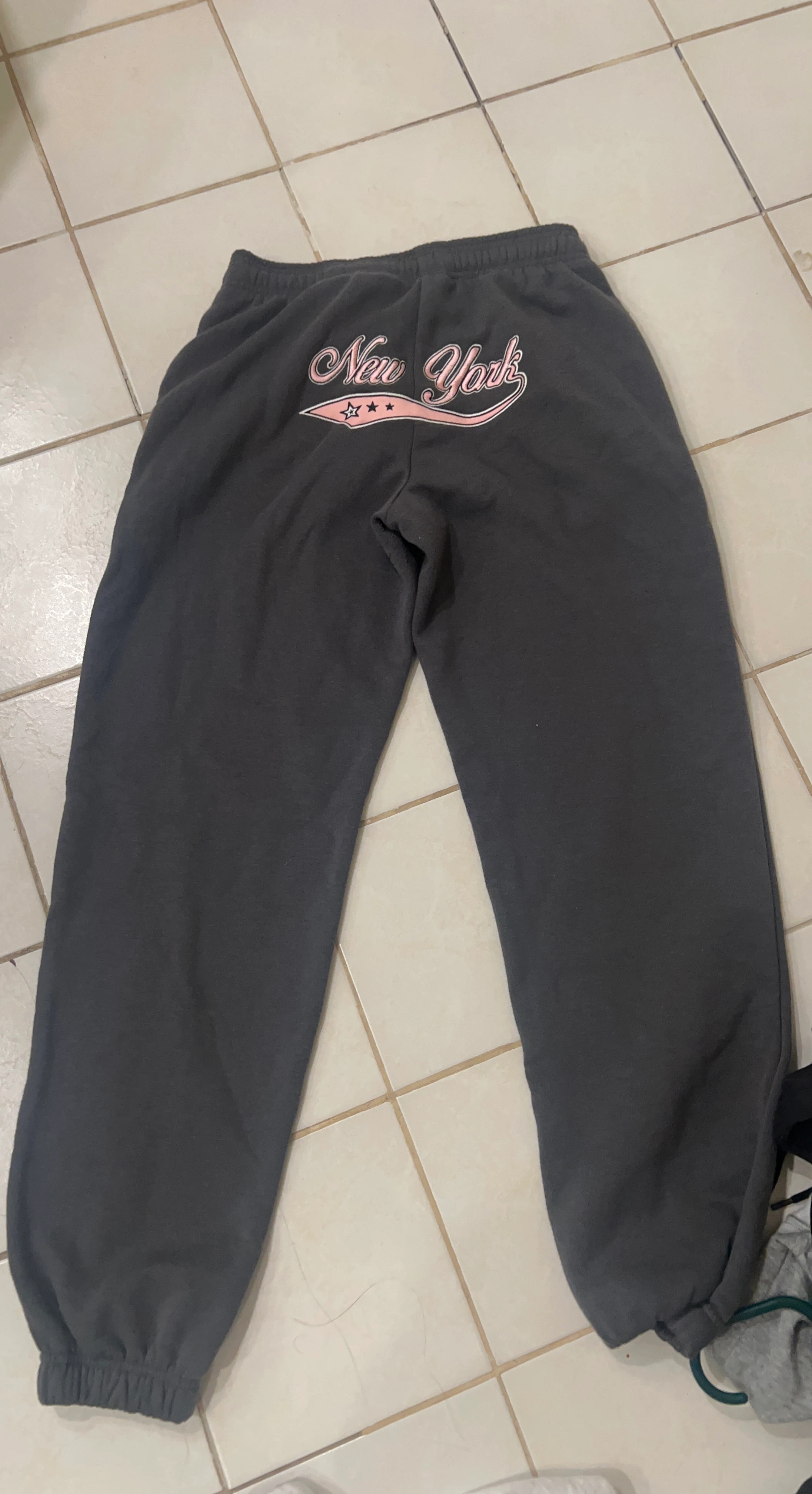 Grey New York Graphic Sweatpants