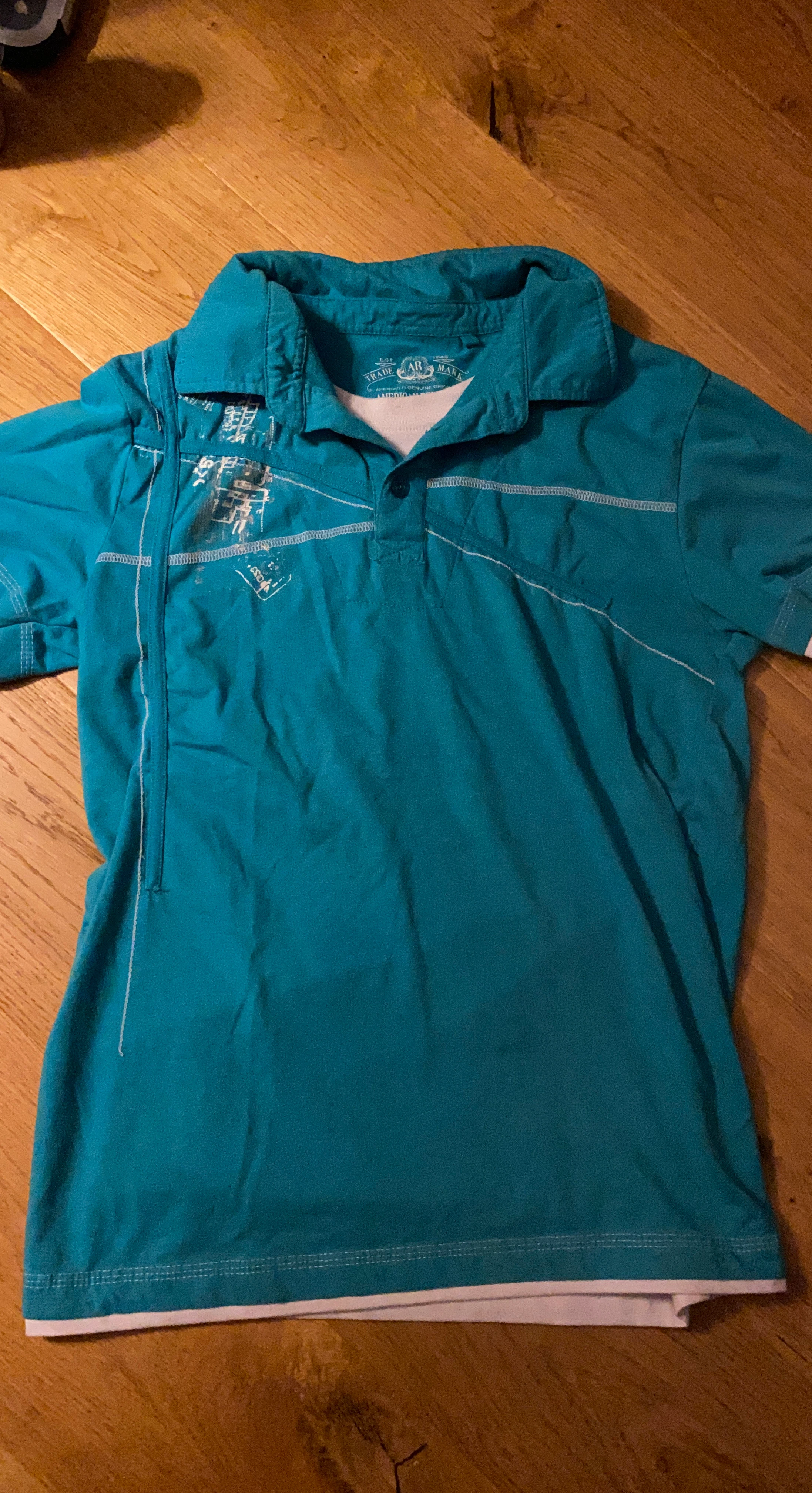 Y2K teal Polo Shirt