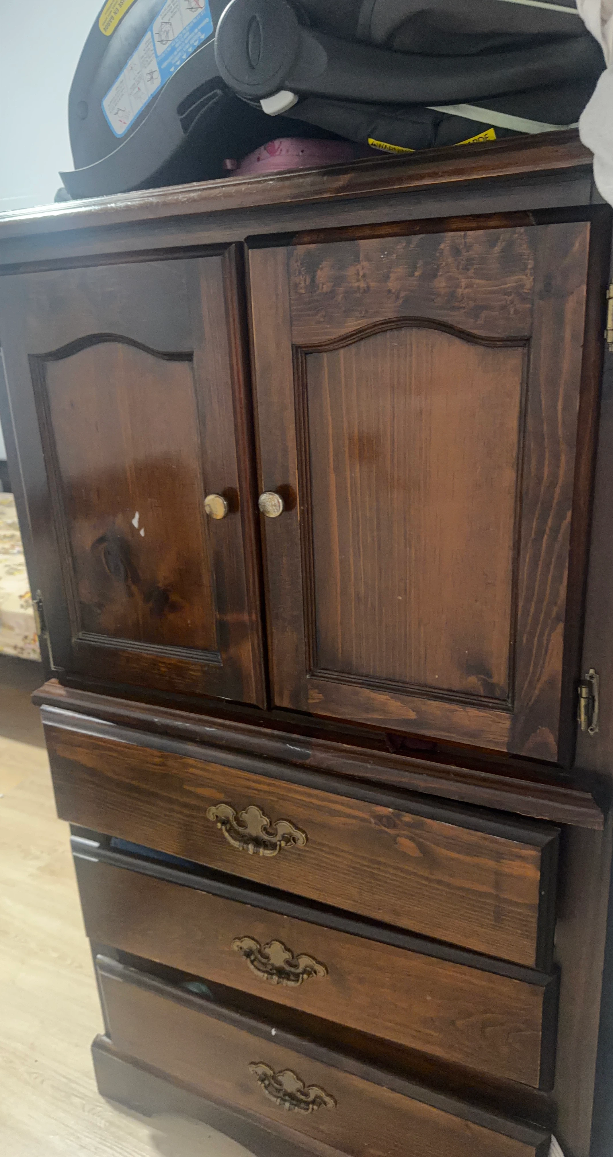 Wooden Cabinet with Two Drawers