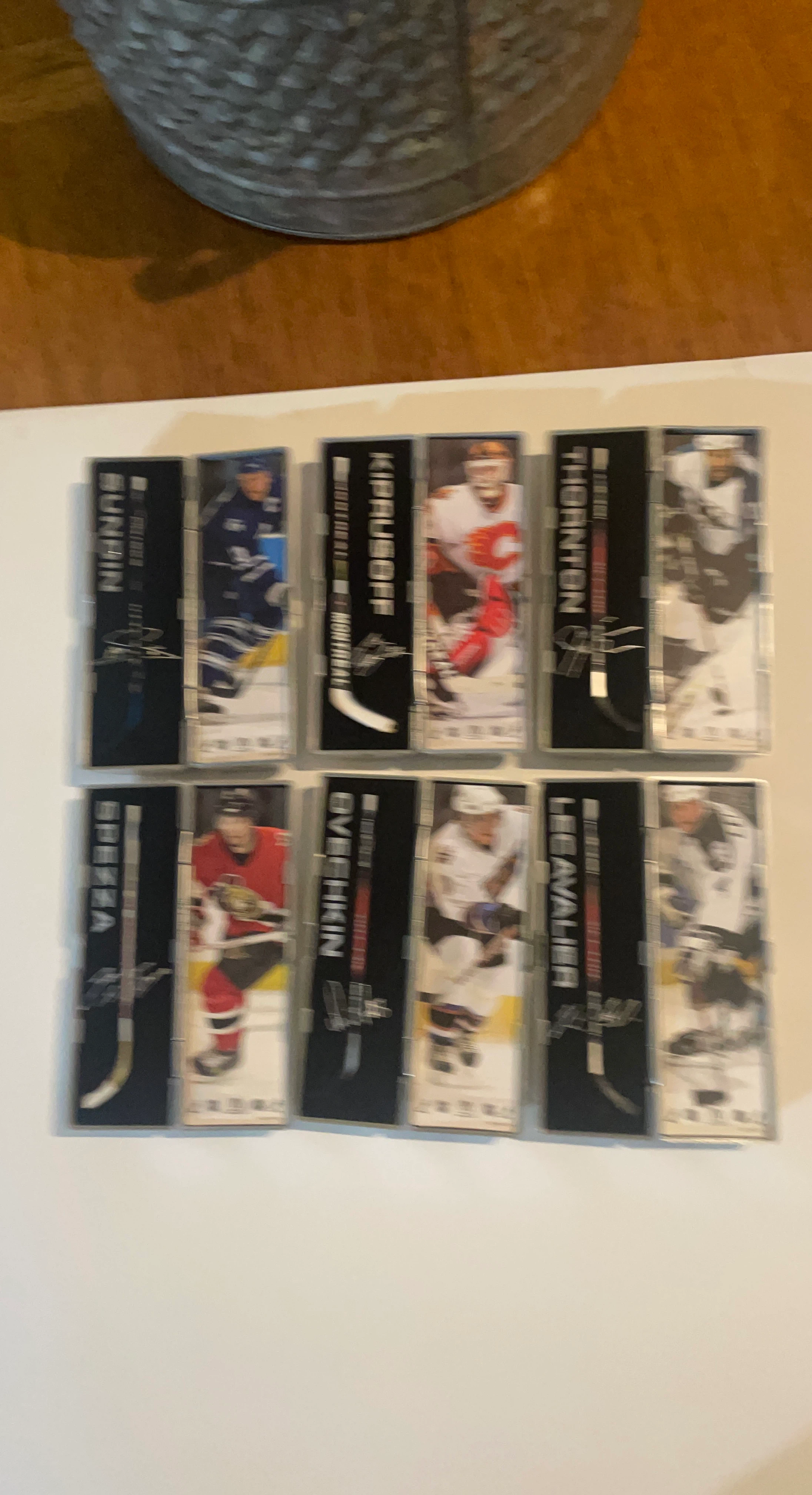 Set of 6 NHL Hockey Player Trading Cards