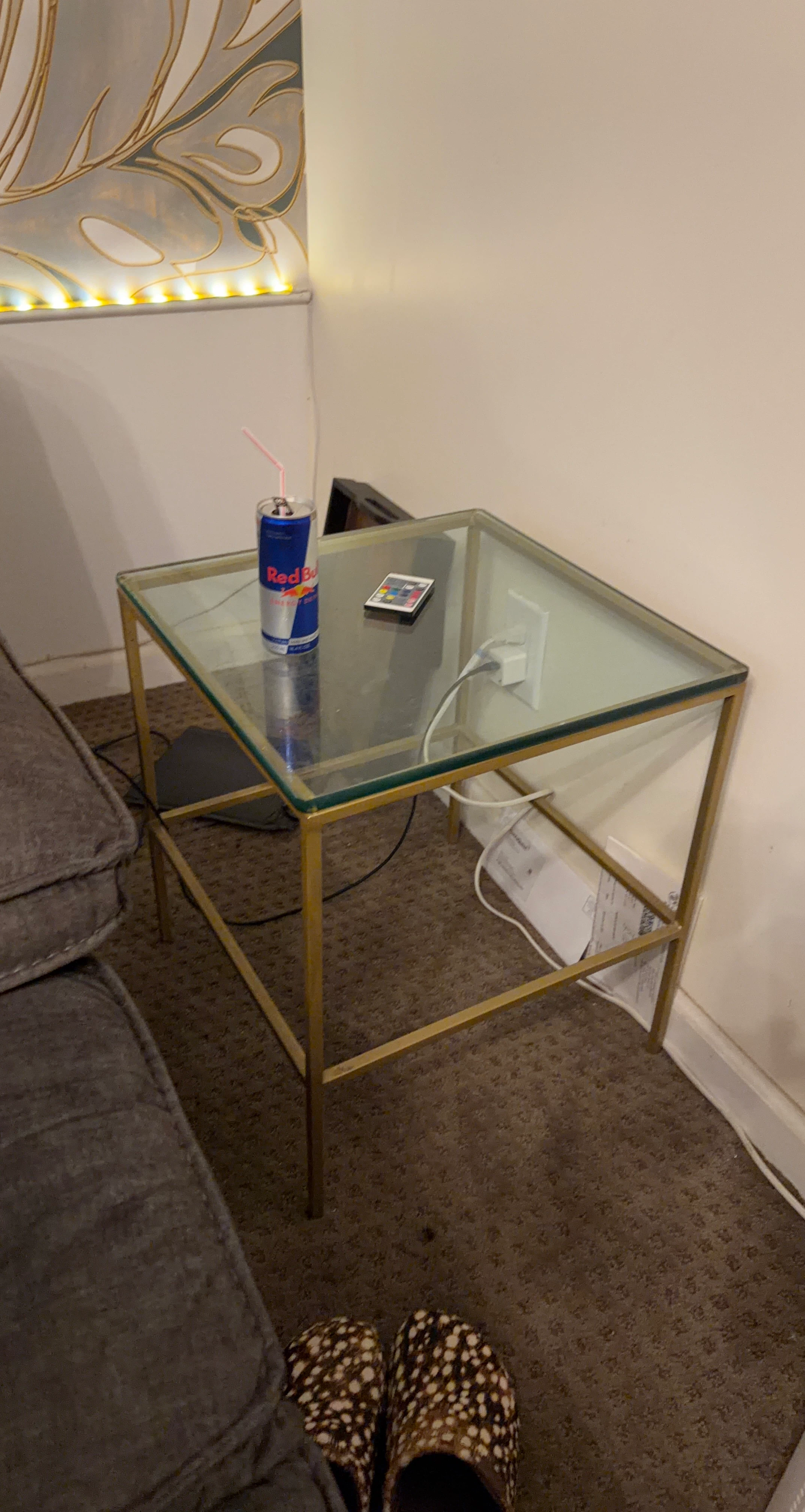 Gold and Glass Side Table