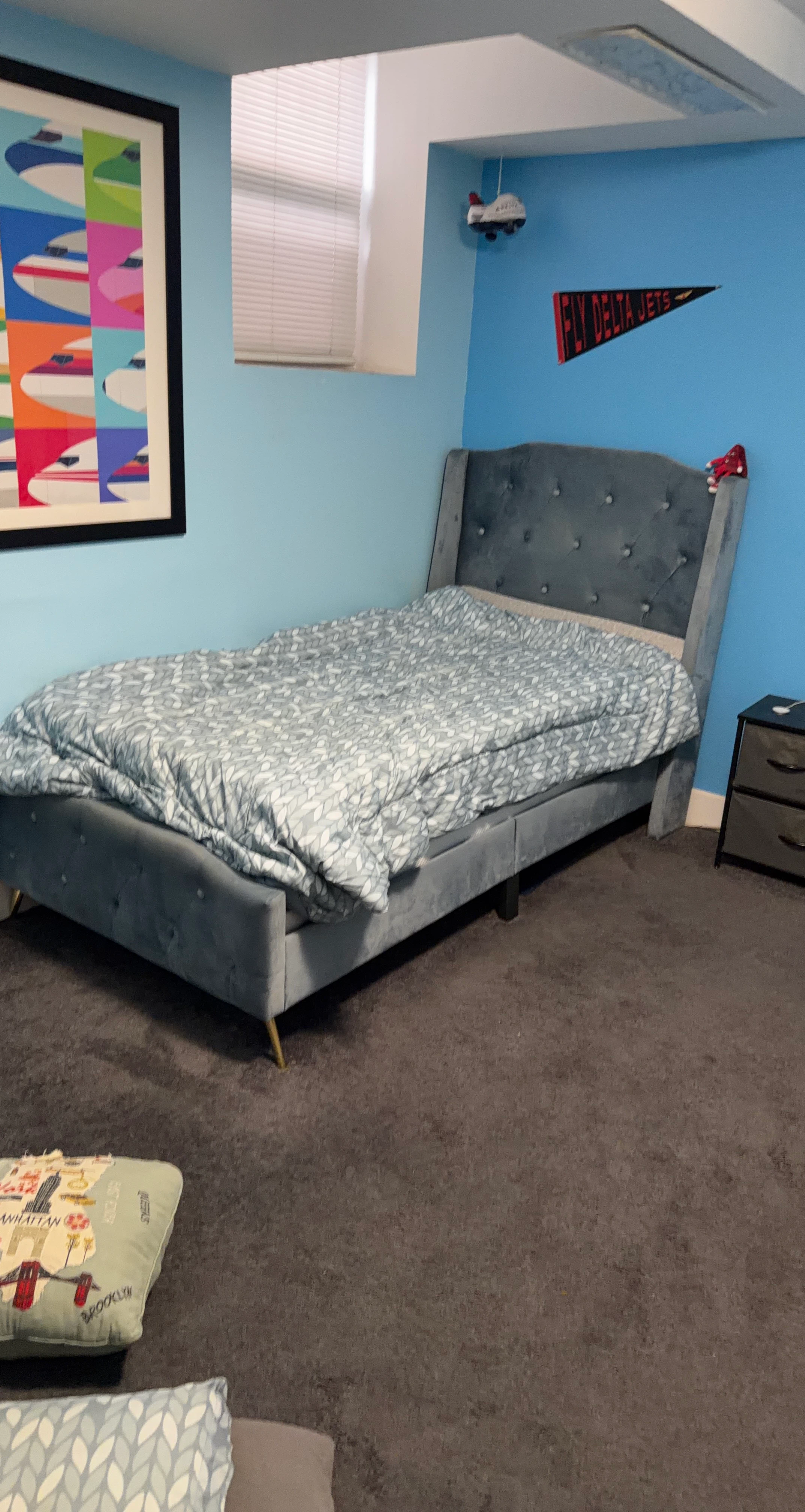 Upholstered Velvet Twin Bed Frame