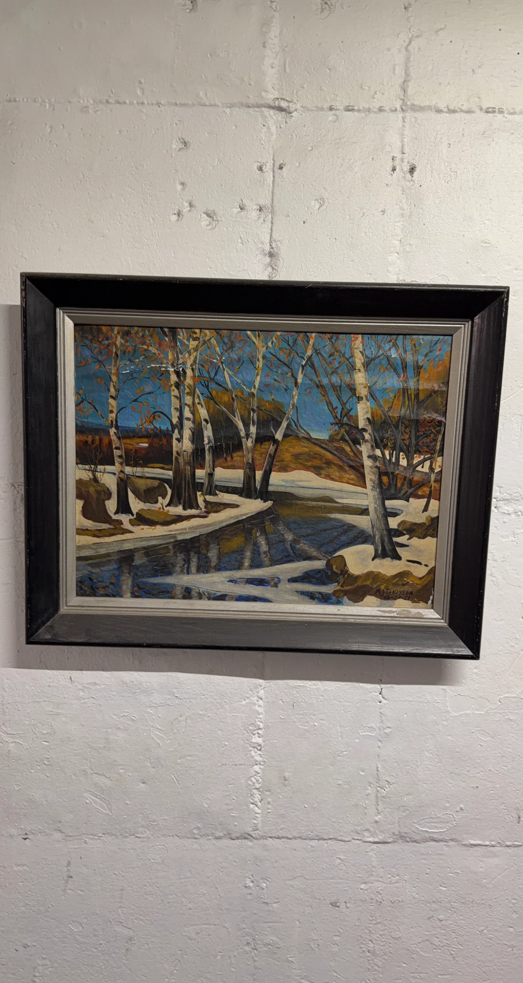Framed Oil Painting of Winter Landscape by M. Tenisson
