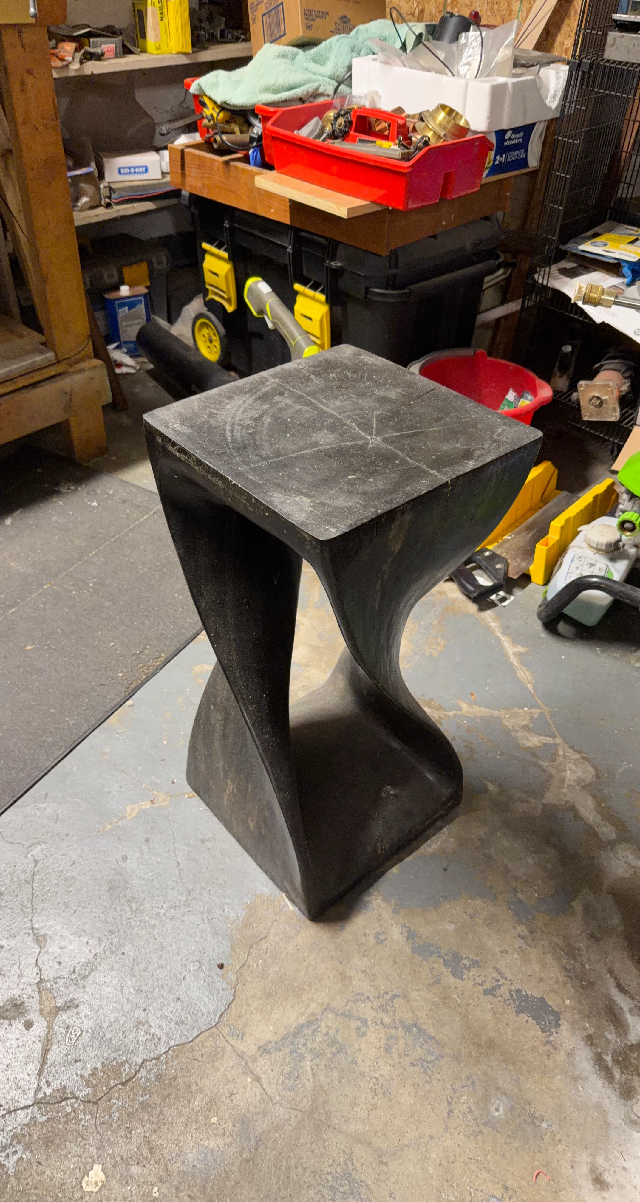Black Geometric Twisted Stool
